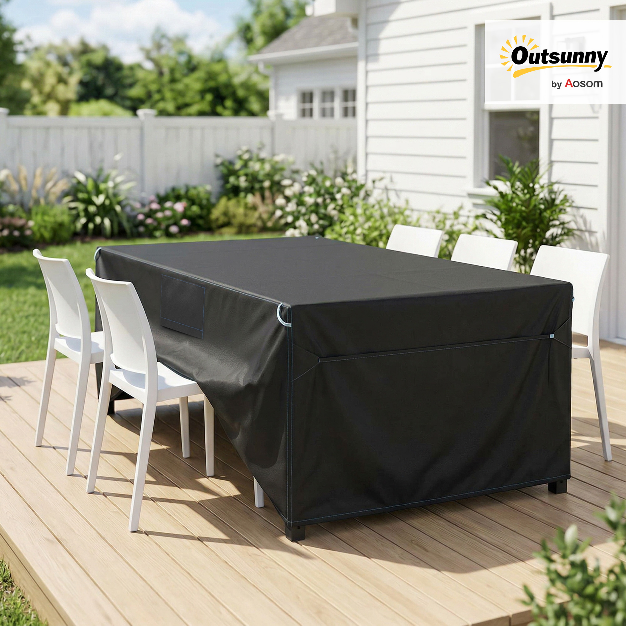 Schutzhülle für Gartenmöbel Winterfest Wasserdicht Winddicht Anti-UV Abdeckplane 420D Oxford Gewebe 180x120x74cm Schwarz