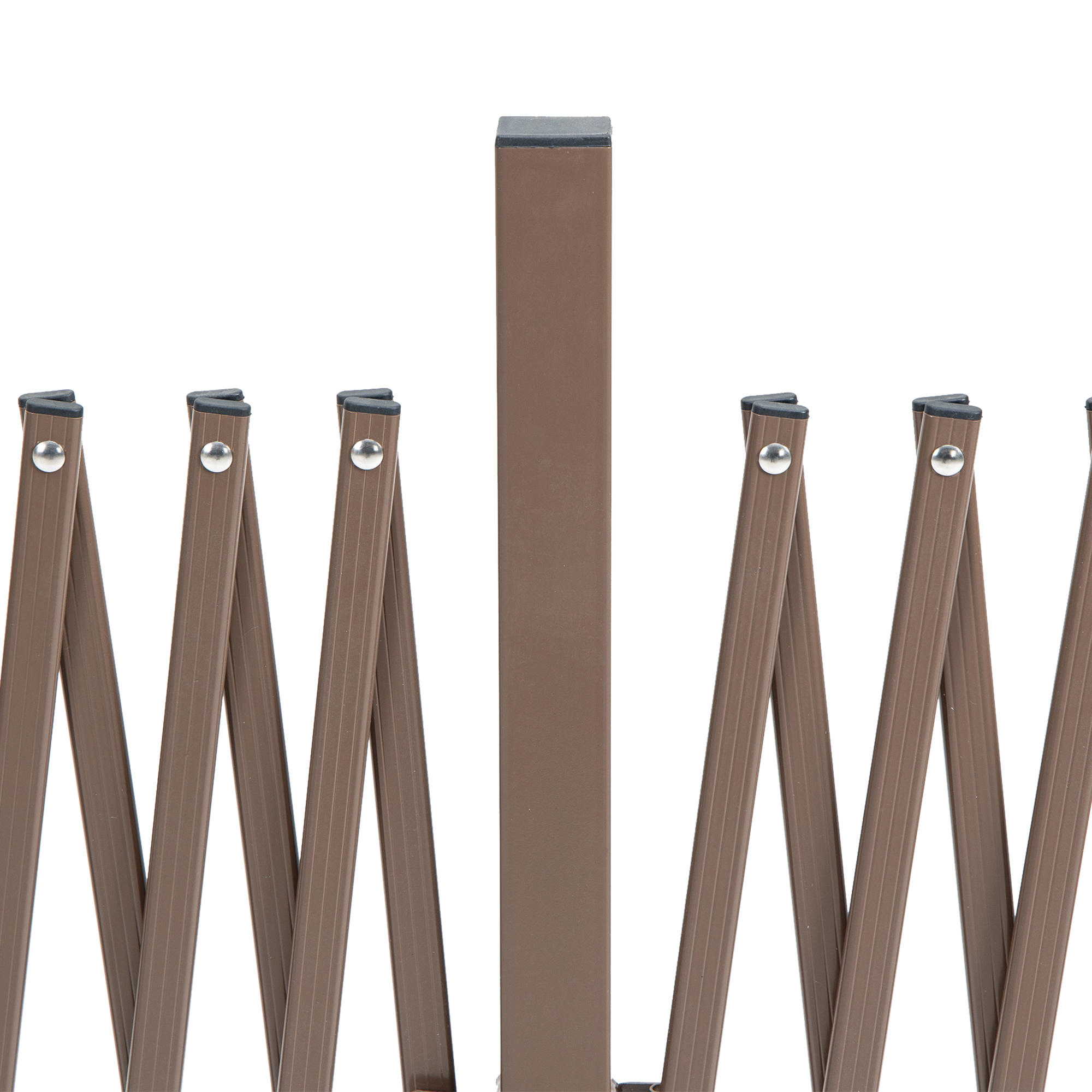 Scherengitter Absperrgitter Scherensperre ausziehbar 52-405cm Garten Alu Braun H103,5cm