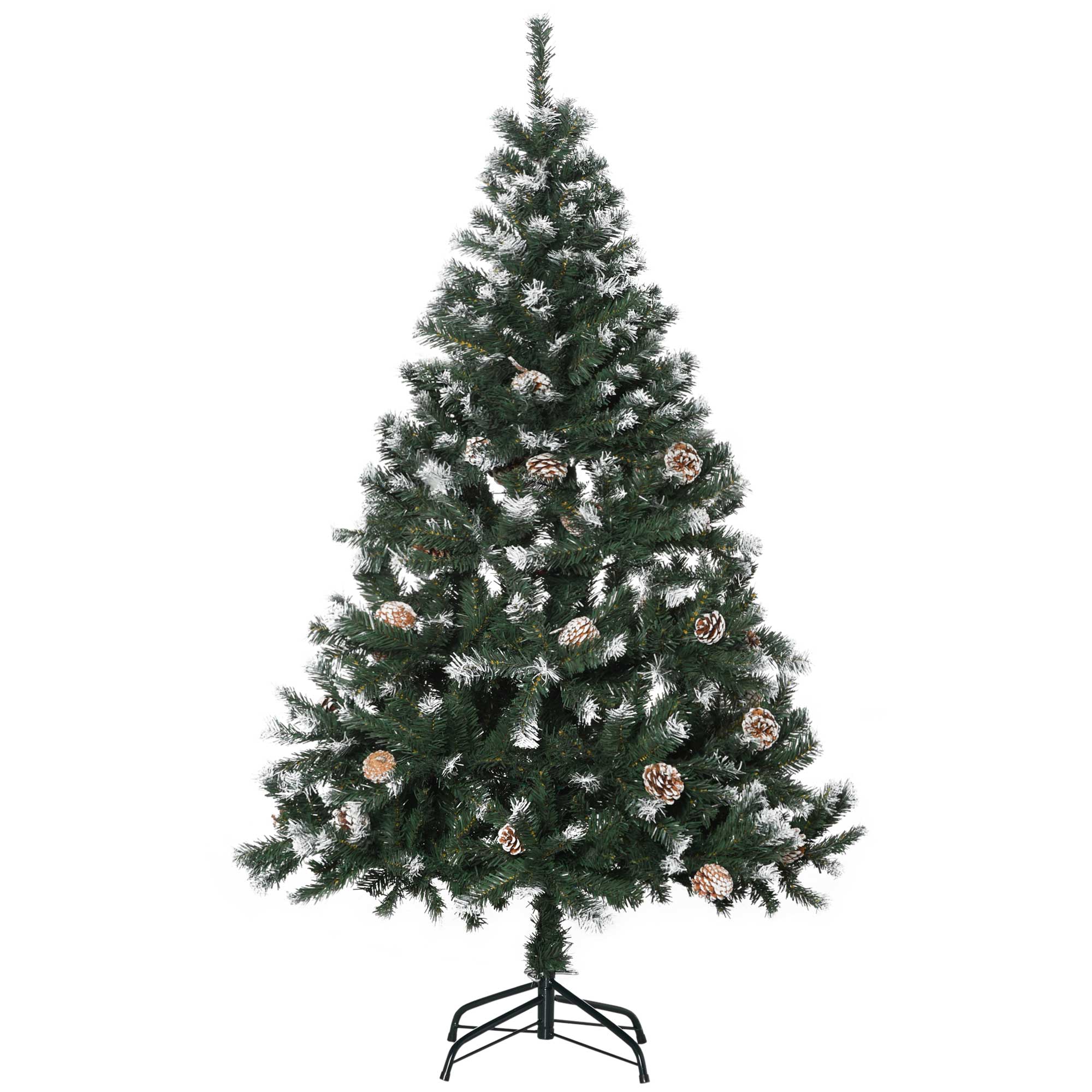 Weihnachtsbaum, 676 Zweige, 41 Zapfen, verschneite Spitzen, feuerfest, 180 cm