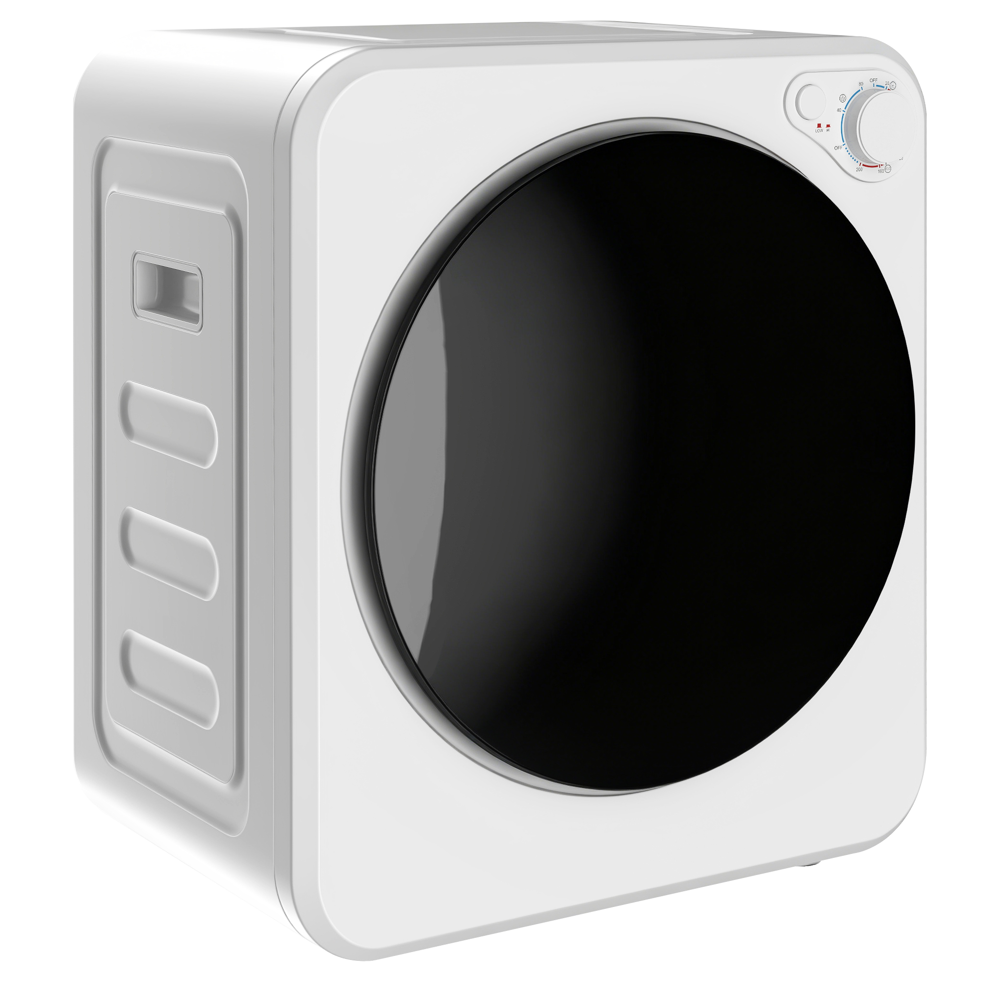 Mini Wäschetrockner 4kg mit 5 Programme bis zu 60? 800W/400W Ablufttrockner mit reversibl Edelstahltrommel Weiß