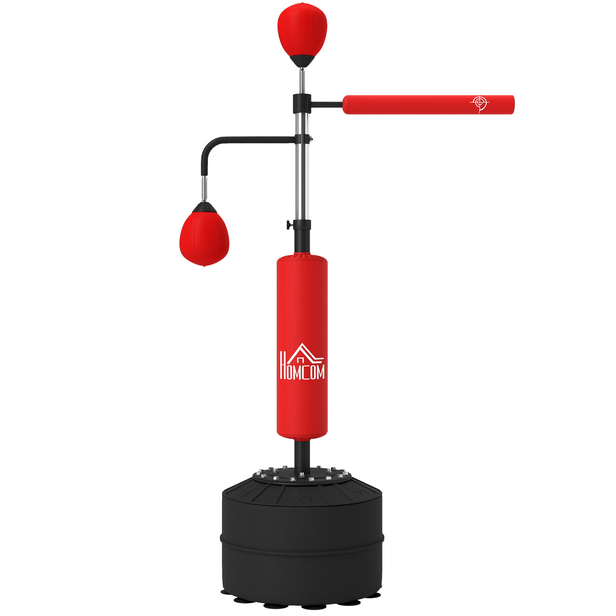 4-in-1 freistehender Boxsack-Ständer, 160-230 cm höhenverstellbar, Rot