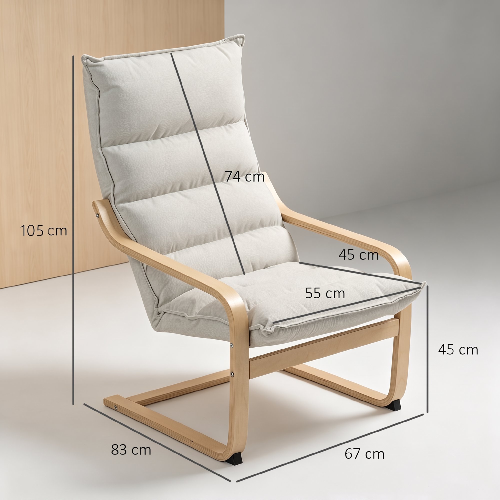 Sessel, Loungesessel mit geschwungenen Beinen und Armlehnen für Wohnzimmer