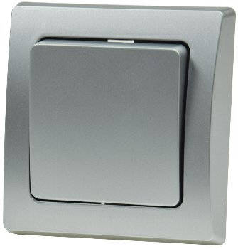DELPHI Kreuzschalter / 250V~/ 10A, inkl. Rahmen, UP, silber