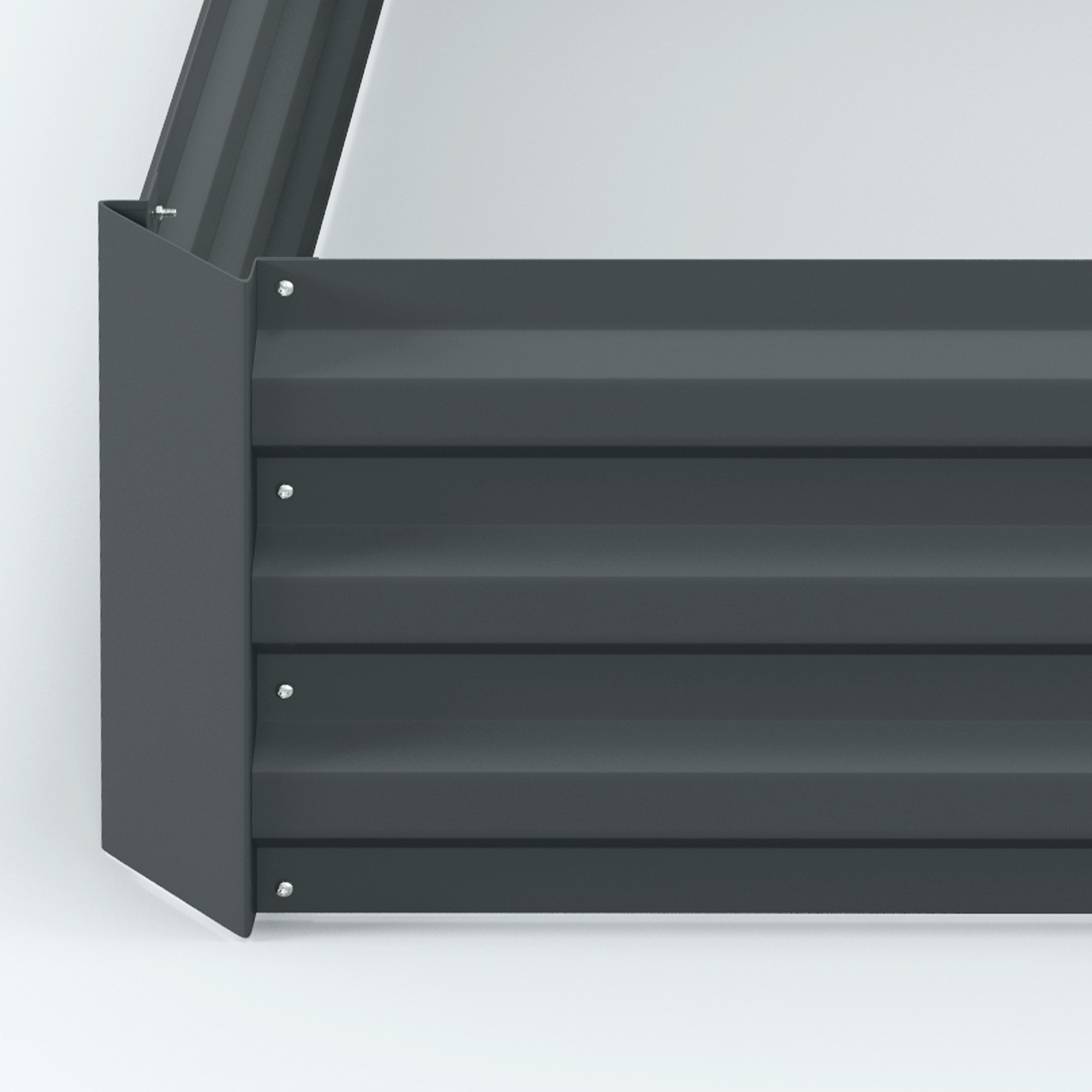 2er Set Pflanzkasten, Blumenkasten, Blumenkübel für Garten, Terrasse, Verzinkter Stahl, 100 x 100 x 30 cm, Dunkelgrau