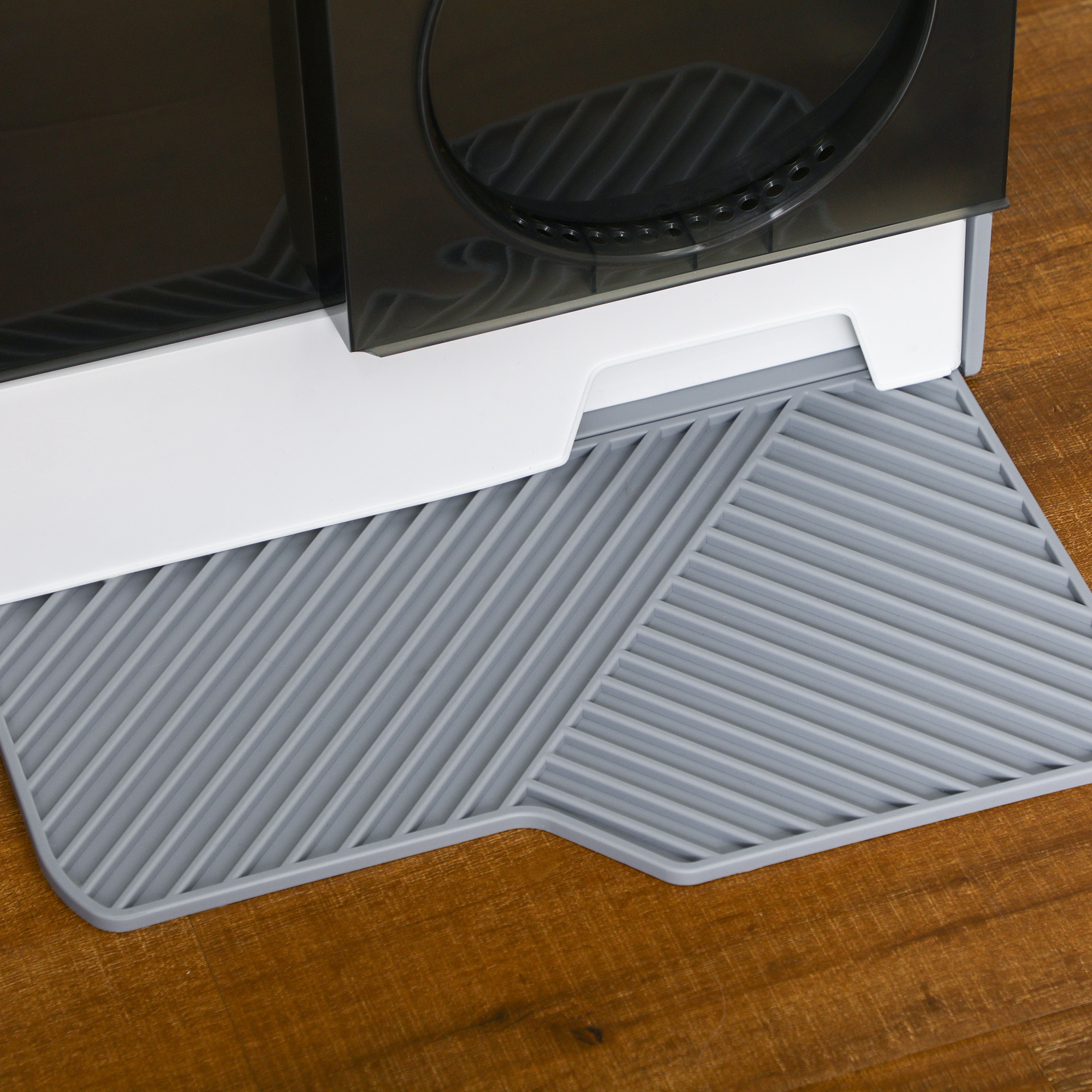 Katzentoilette im niedlichen Design, 1 Siebvorleger, 1 Streuschaufel, herausnehmbare Bodenwanne, Grau