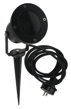 Gartenleuchte "CT-GS10", schwarz / 230V, 1,5m Kabel+Erdspieß, GU10 Fassung
