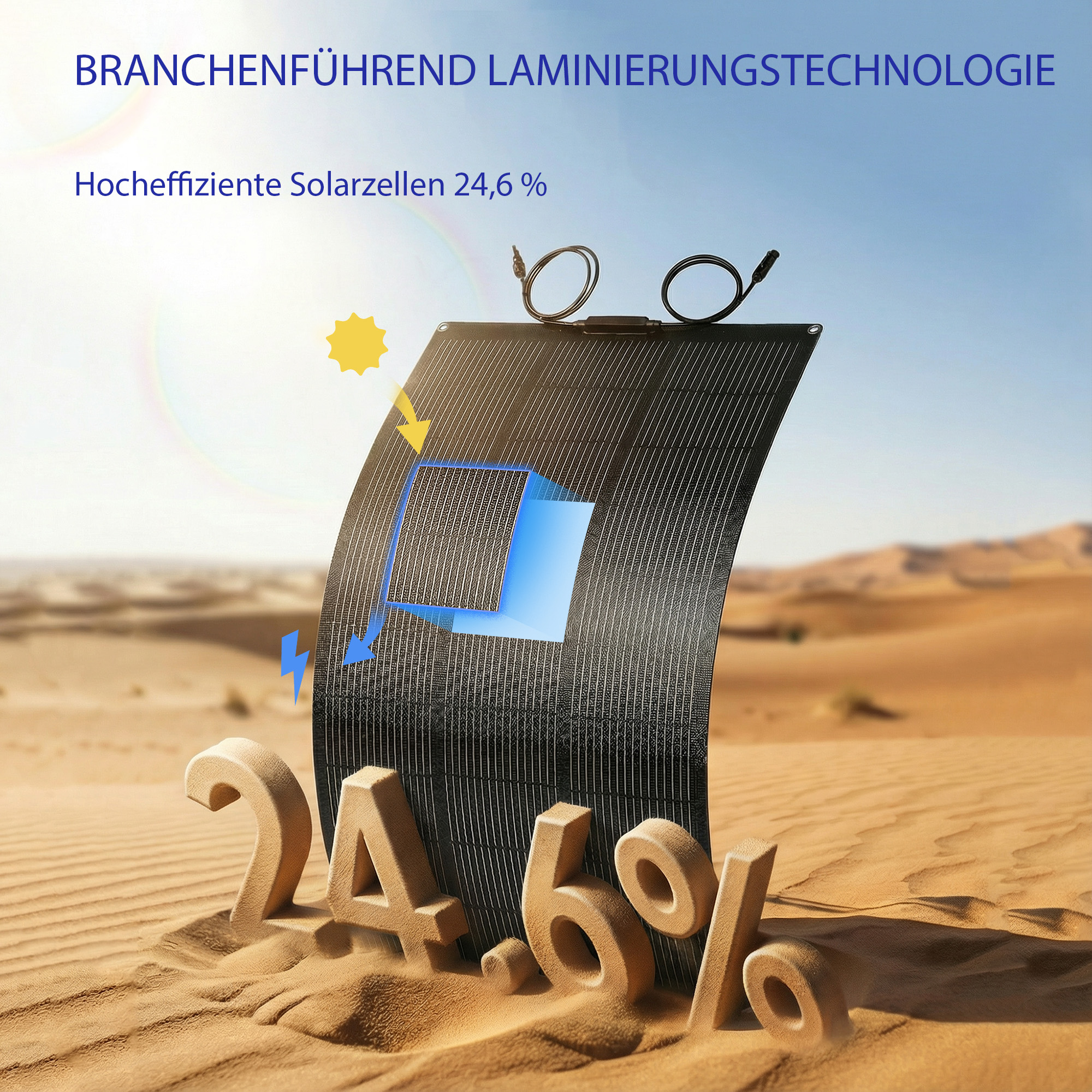 Solarpanel 100W 18V Tragbares Outdoor Solarladegerät mit  2 USB, LCD-Anzeige IP67 Wasserdicht