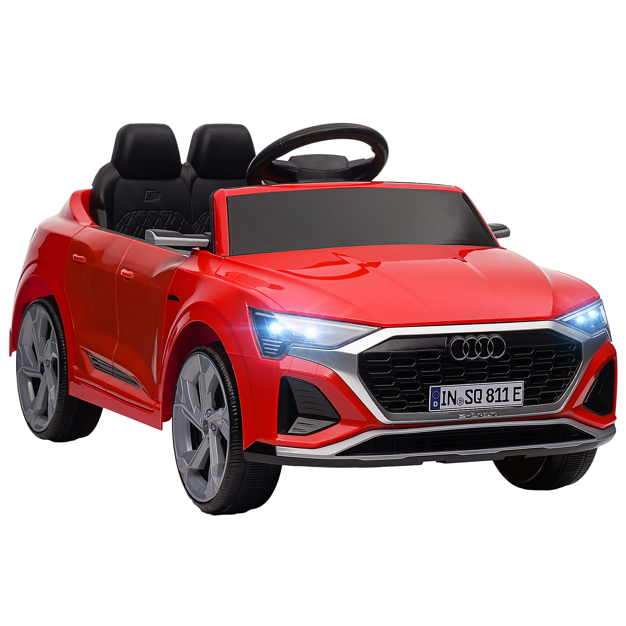 Kinderfahrzeug Audi Q8, 3-5 km/h, Fernsteuerung, Scheinwerfer, Musik, rot