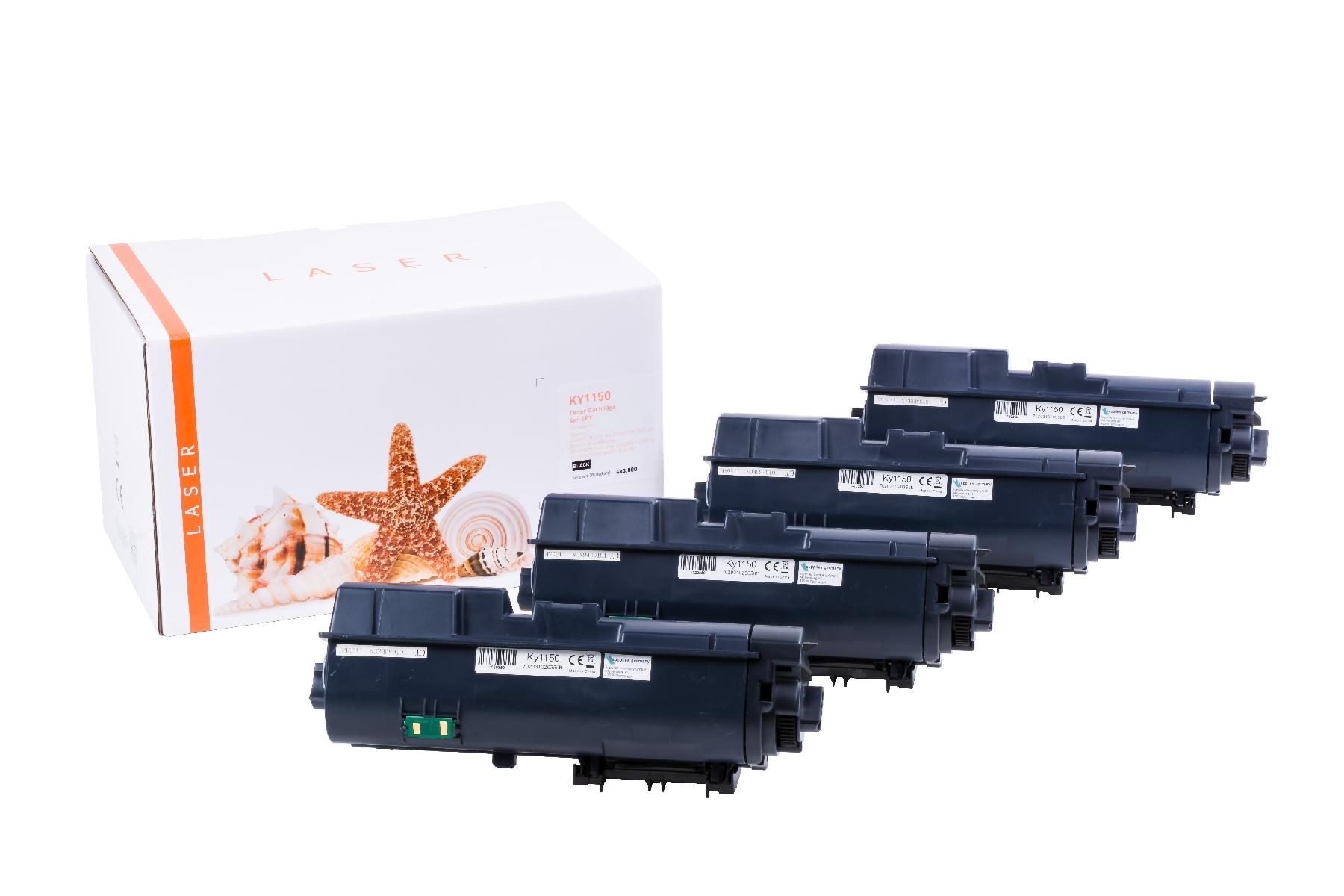 4er Set TK1150 alternativ Toner schwarz für Kyocera / TK1150 / 4x3.000 Seiten 4er Set TK1150 alternativ Toner schwarz für Kyocera / TK1150 / 4x3.000 Seiten
