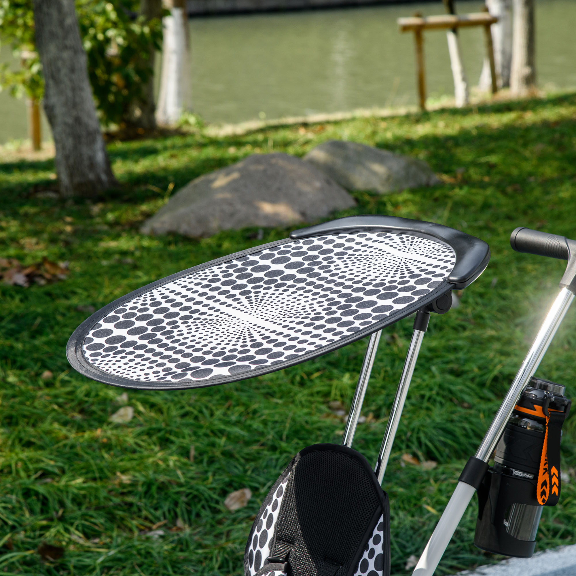 6-in-1 Kinderdreirad mit Schiebestange, Dach, Gurt, Ablagekorb, für 1-5 Jahre, Weiß