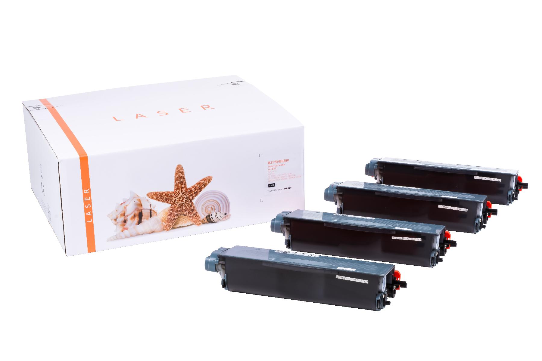 4er Set TN3170/3280 alternativ Toner black für  Brother / TN3170/TN3280 / 4x8.000 Seiten