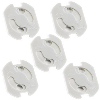 Einsteckschutz für Steckdosen, Weiß / mit Drehmechanik, 5er-Set
