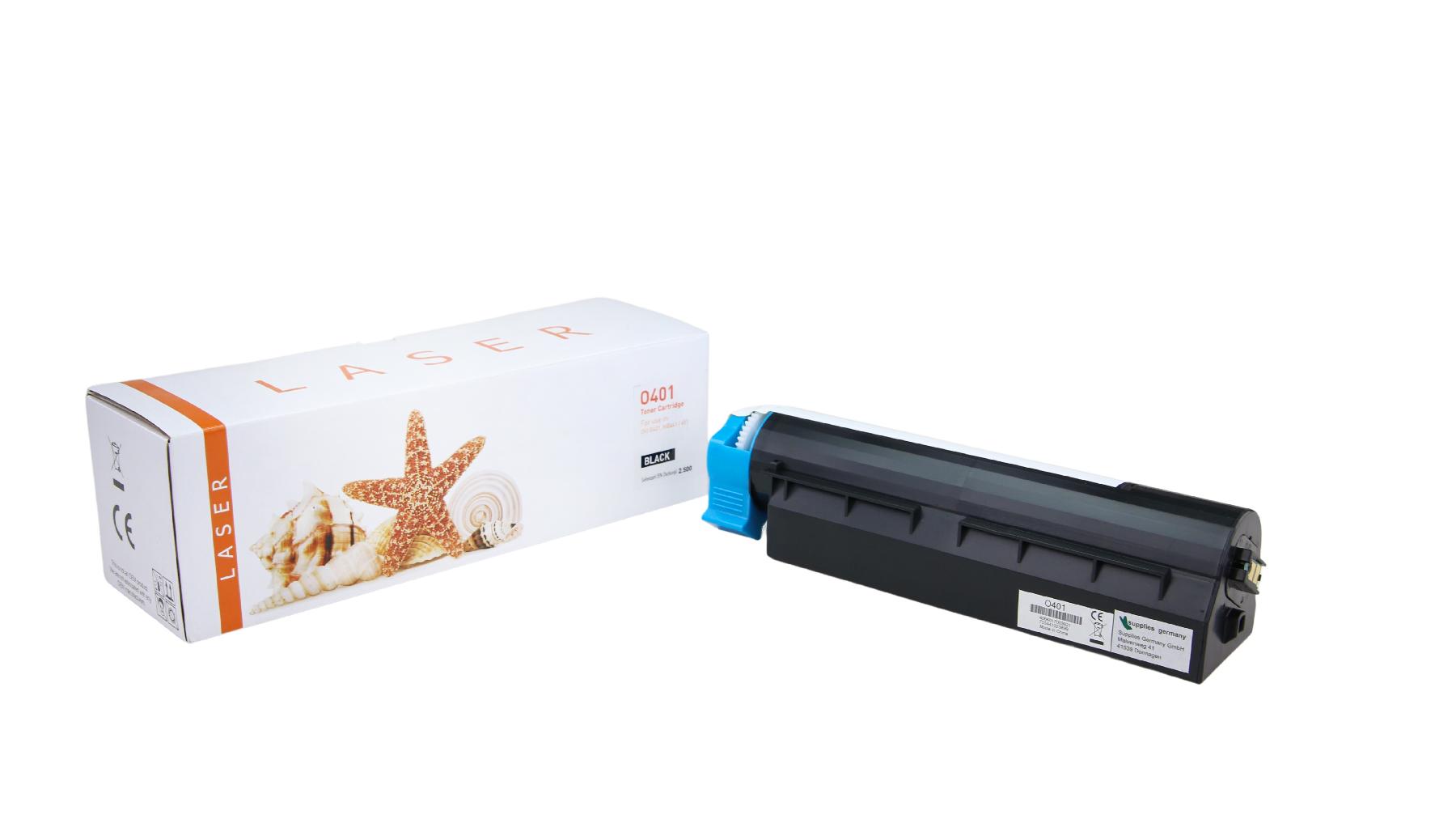 B401 alternativ Toner schwarz für OKI / 44992402 / 2.500 Seiten