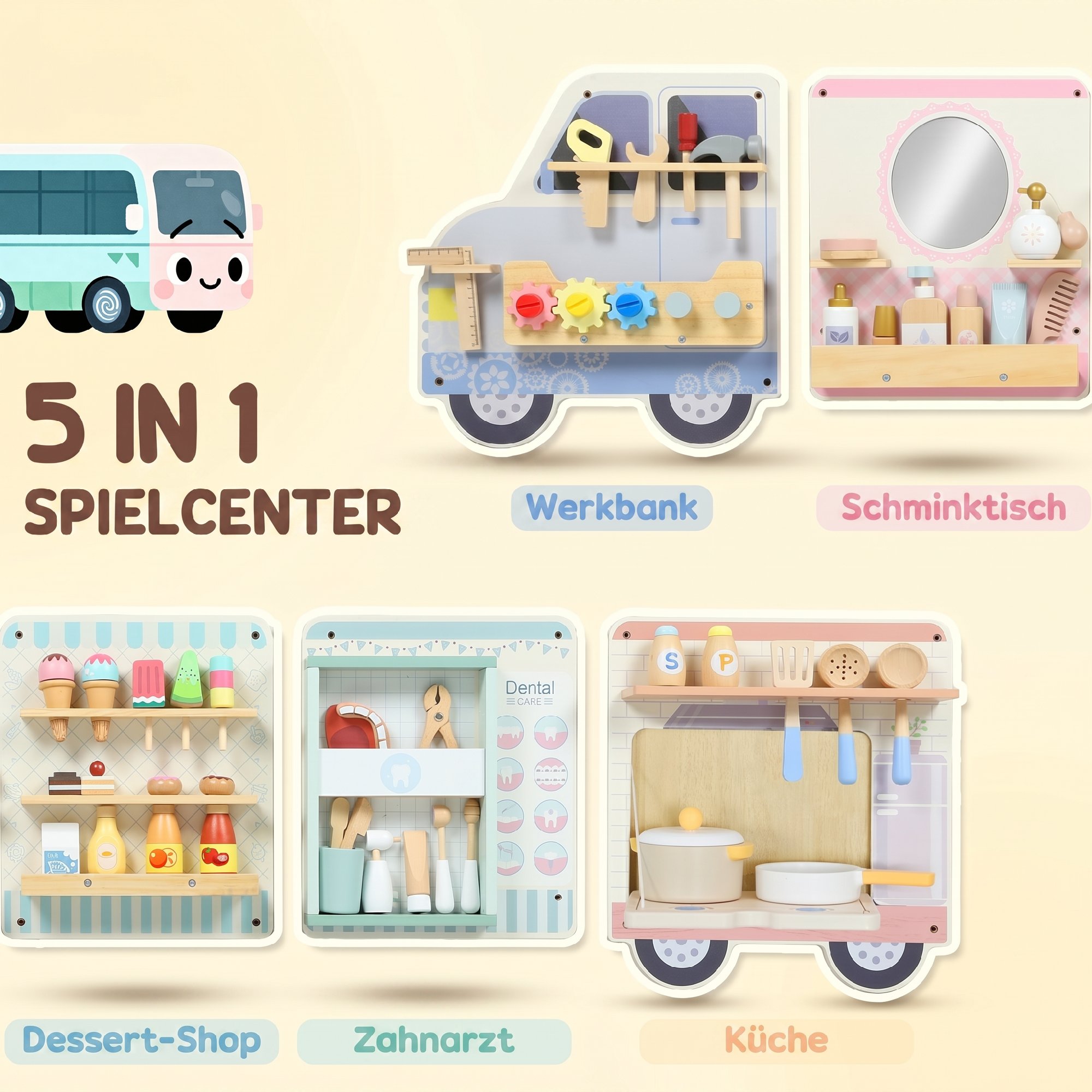 Montessori Busy Board Sensorisches Spielzeug im Truck-Design ab 3 Jahre