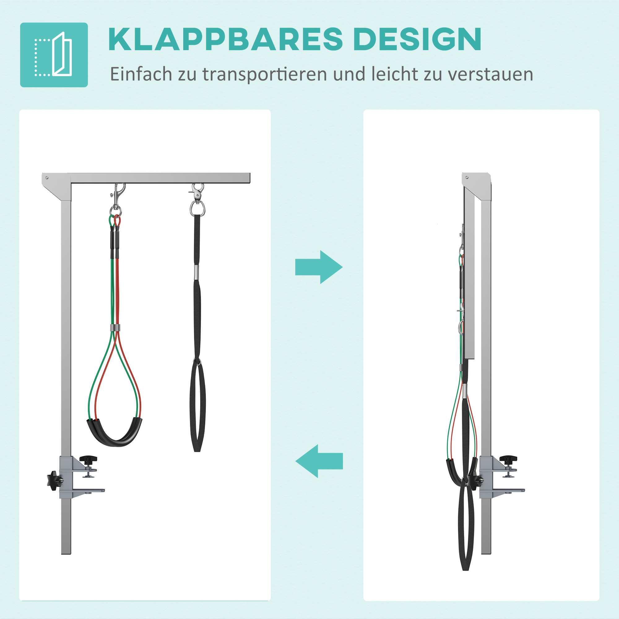 Haustierfrisiertisch Frisiertisch für Haustiere, höhenverstellbar, 36  x 8 x 74 cm, Silber