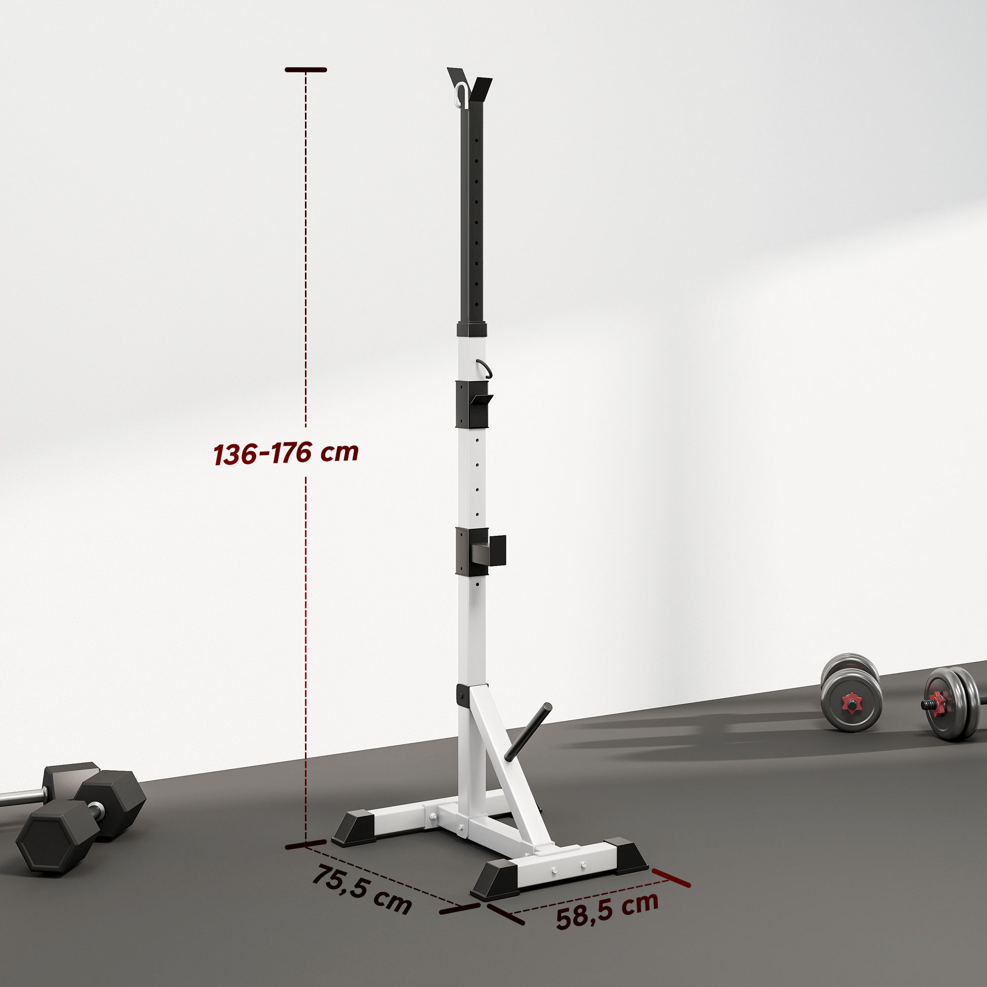 2er Set Hantelständer 3 Ebenen Höhenverstellbar Hantelablage aus Stahl bis 200 kg belastbar Silber+Schwarz