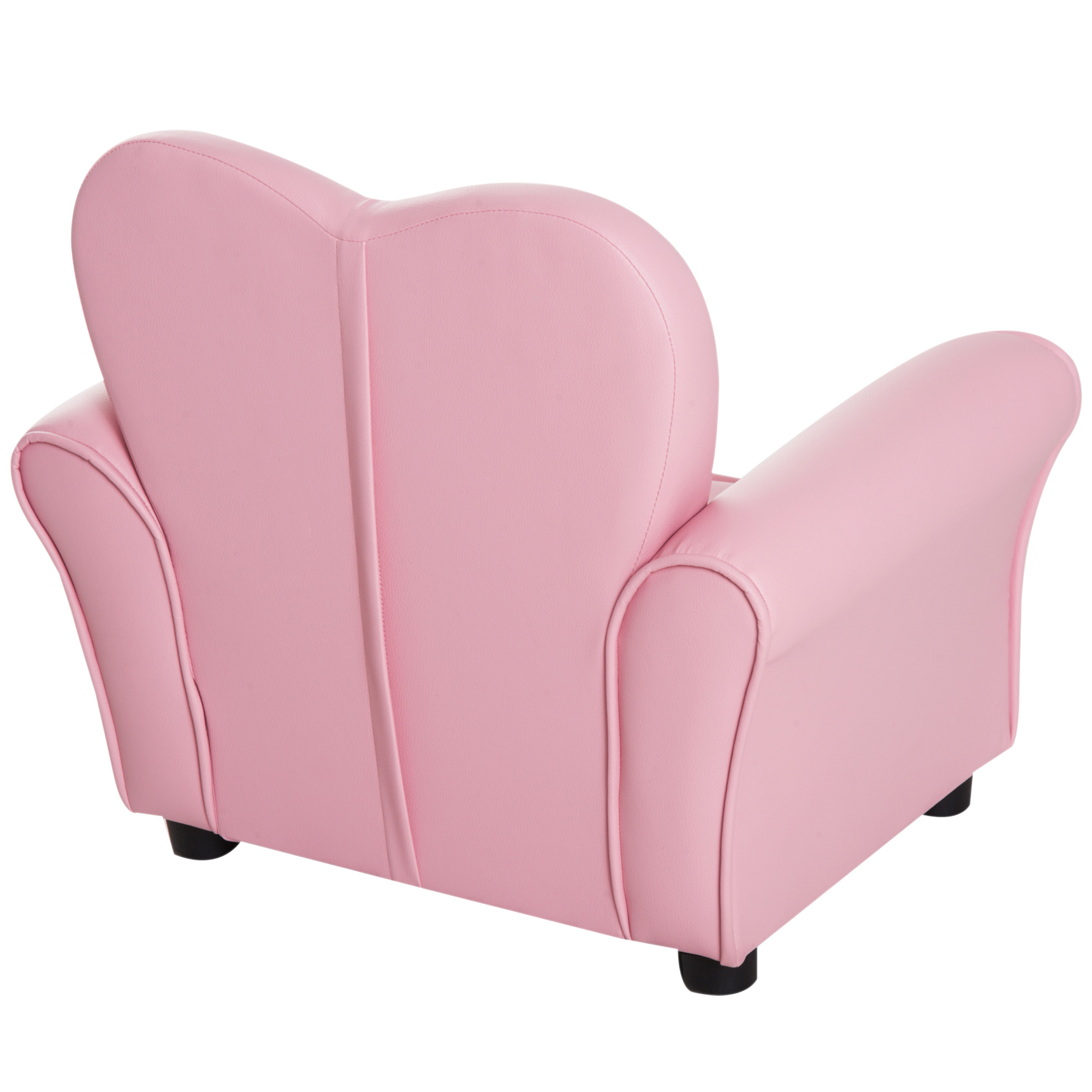 Kindersessel Kindersofa, massiven Holzfüßen Sessel aus Schaumstoff Kinderstuhl für Kinderzimmer, Spielzimmer, 59 x 41,5 x 49 cm, für Kinder 1,5-3 Jahre Rosa