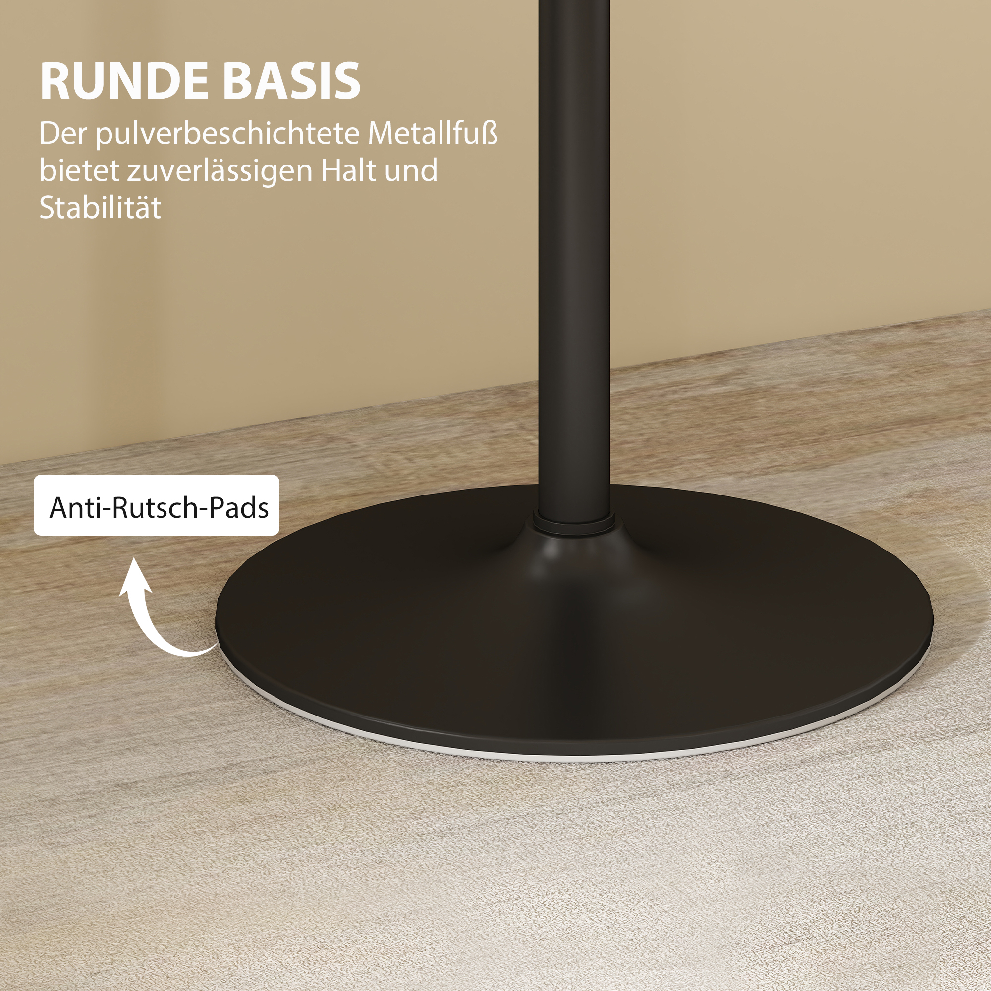 Esstisch, 70 x 70 cm quadratischer Küchentisch für 4 Personen mit Marmor-Optik für Küche Weiß