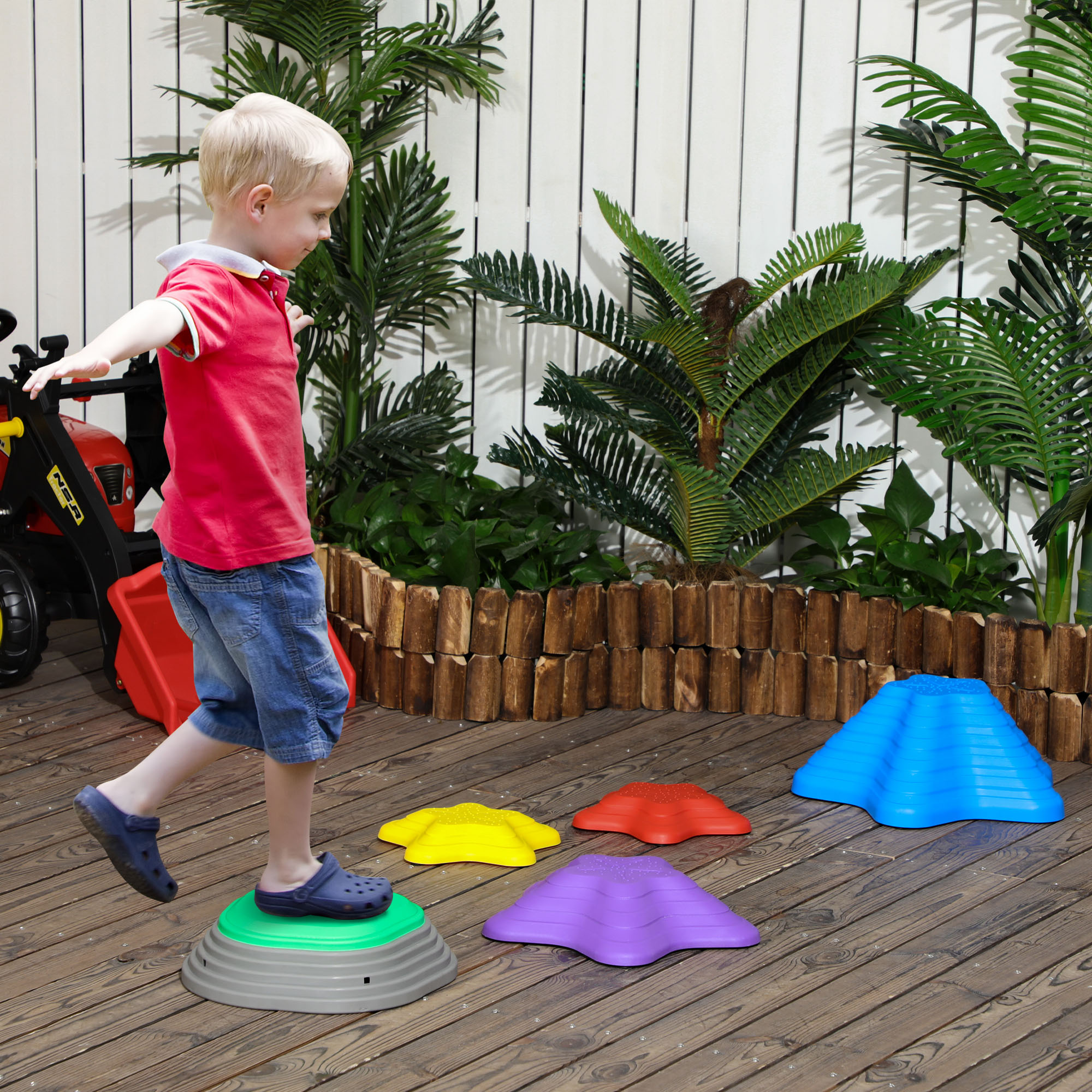 Trittsteine-Set für Kinder ab 3 Jahren, 5 Steine, rutschfest, bis 80 kg, Seestern-Design