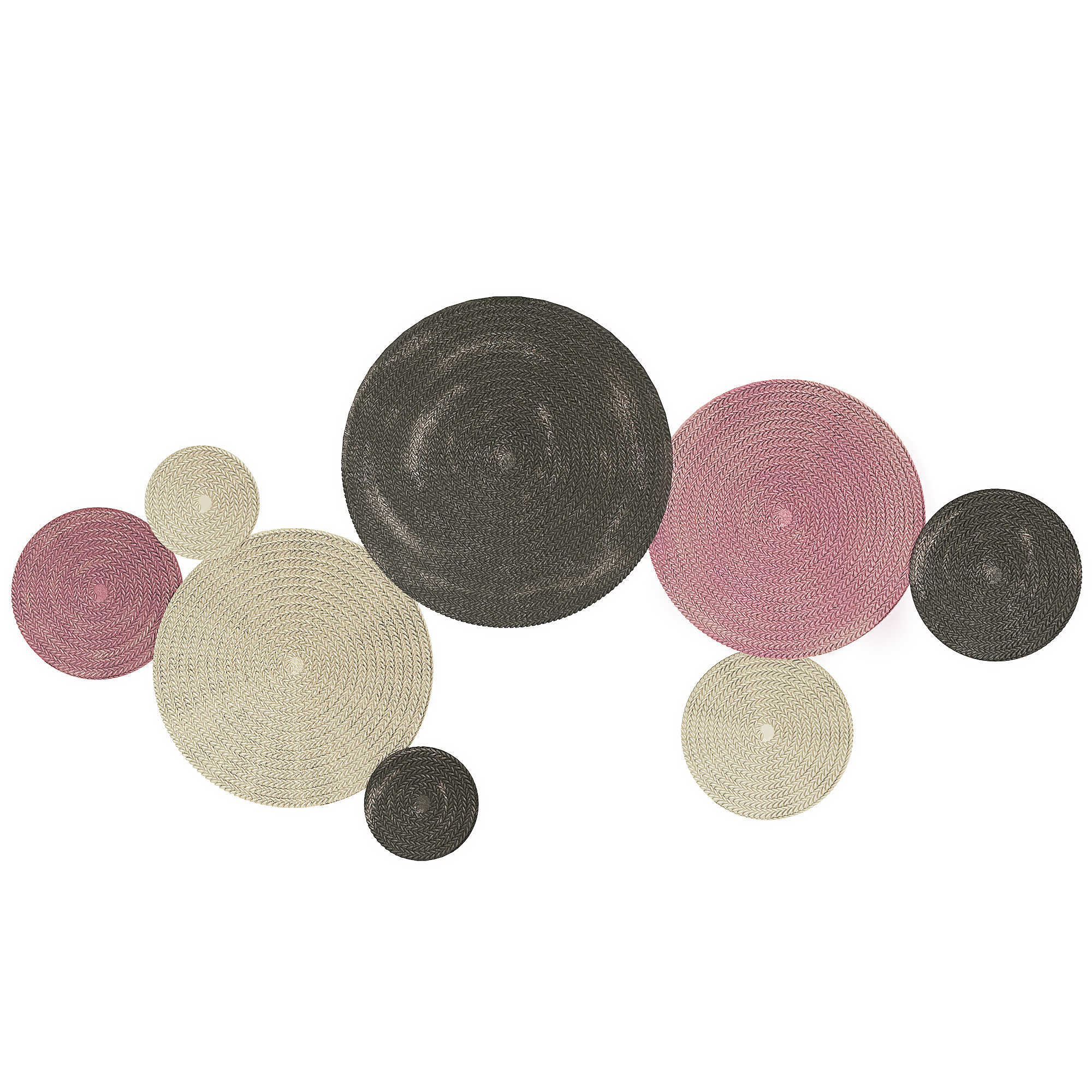 Wanddekor-Set im Disk-Design, 8 Metallscheiben, vielseitig einsetzbar, Mehrfarbig