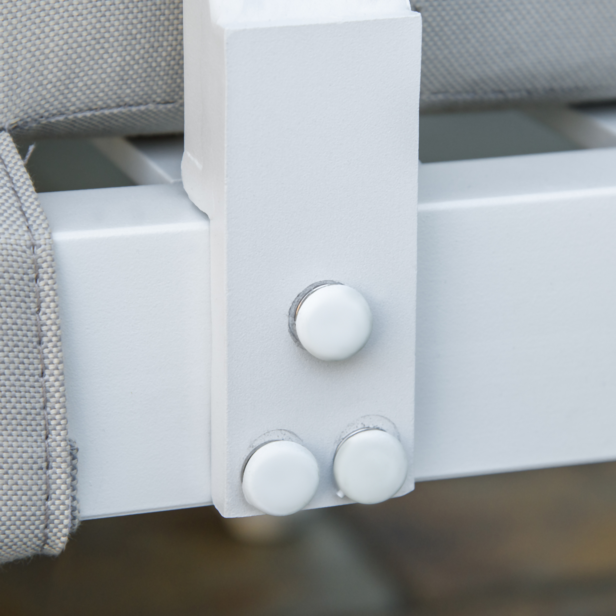 Gartenmöbel-Set für 3 Personen mit Beistelltisch Sofa mit Kissen L-Form Outdoor Aluminium Cremeweiß