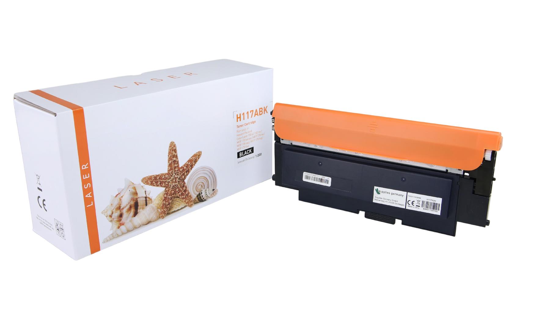 117Aschwarz alternativ Toner schwarz für HP / W2070A / 1.000 Seiten