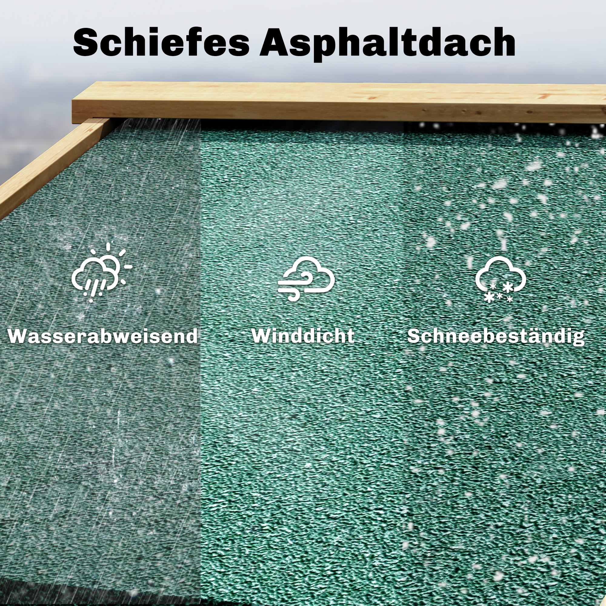 Gartenschrank Holz Geräteschuppen mit Ablage Acrylfenstern Abschließbar Tür Bodenplatte Asphalt-Dach Belüftungspaneel