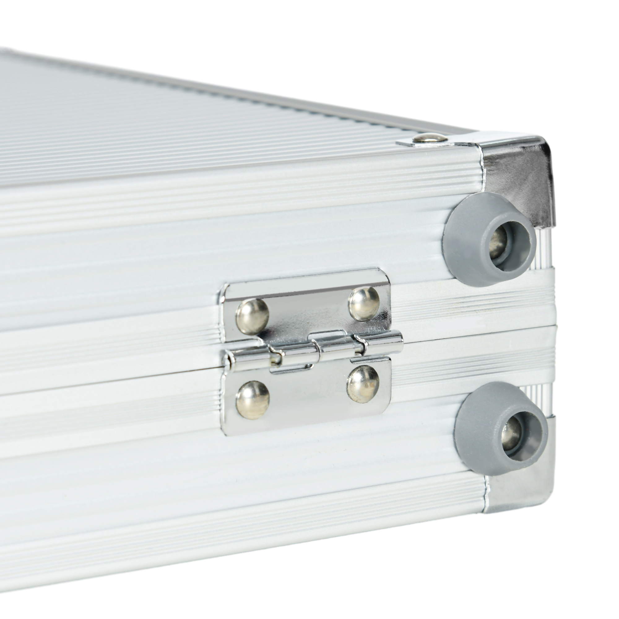 Casinozubehör und Chips Pokerset mit Chips Pokerchip-Koffer, inkl. Unterlage,  500 Chips, Set für 9-10 Spieler, Silber