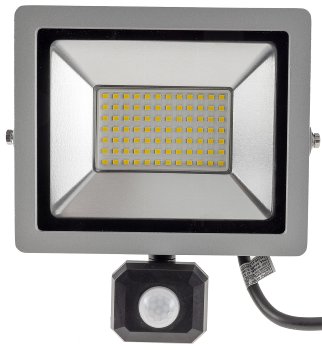 LED-Fluter SlimLine "CTF-SLT50 PIR" / 50W, IP44, 5220lm, 4000K, Bewegungsmelde