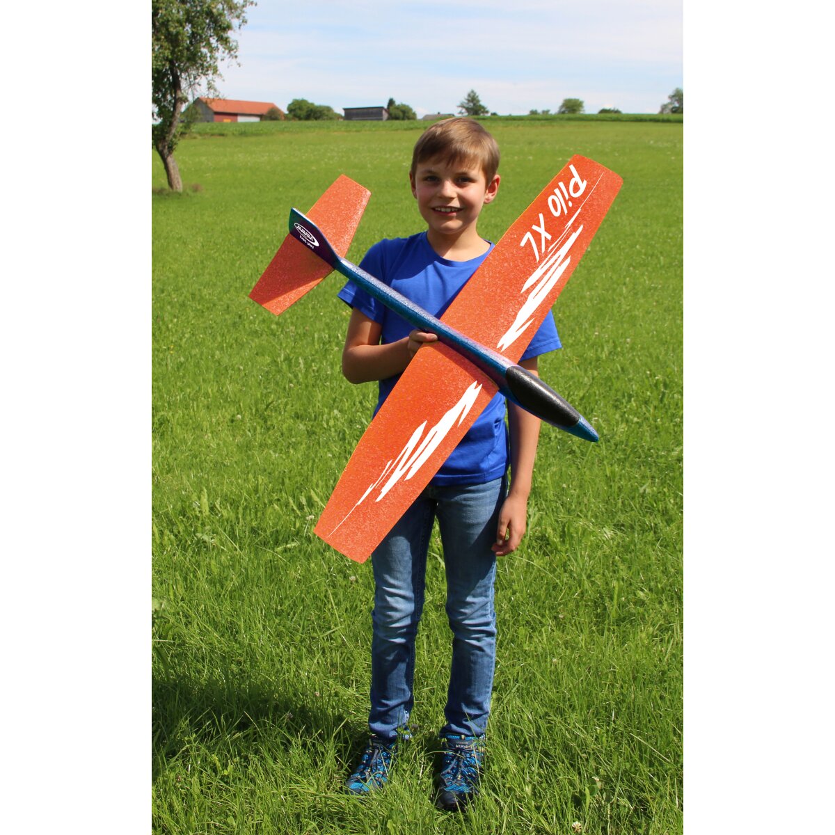 Pilo XL Schaumwurfgleiter EPP Tragfläche orange Rumpf blau