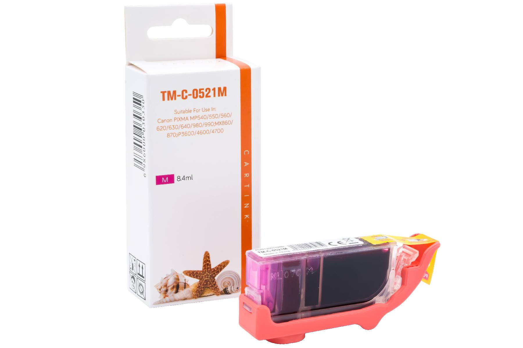 CLI521M alternativ Seestern Tinte Magenta für C / 2935B001 / 8,4ml / mit Chip CLI521M alternativ Seestern Tinte Magenta für C / 2935B001 / 8,4ml / mit Chip
