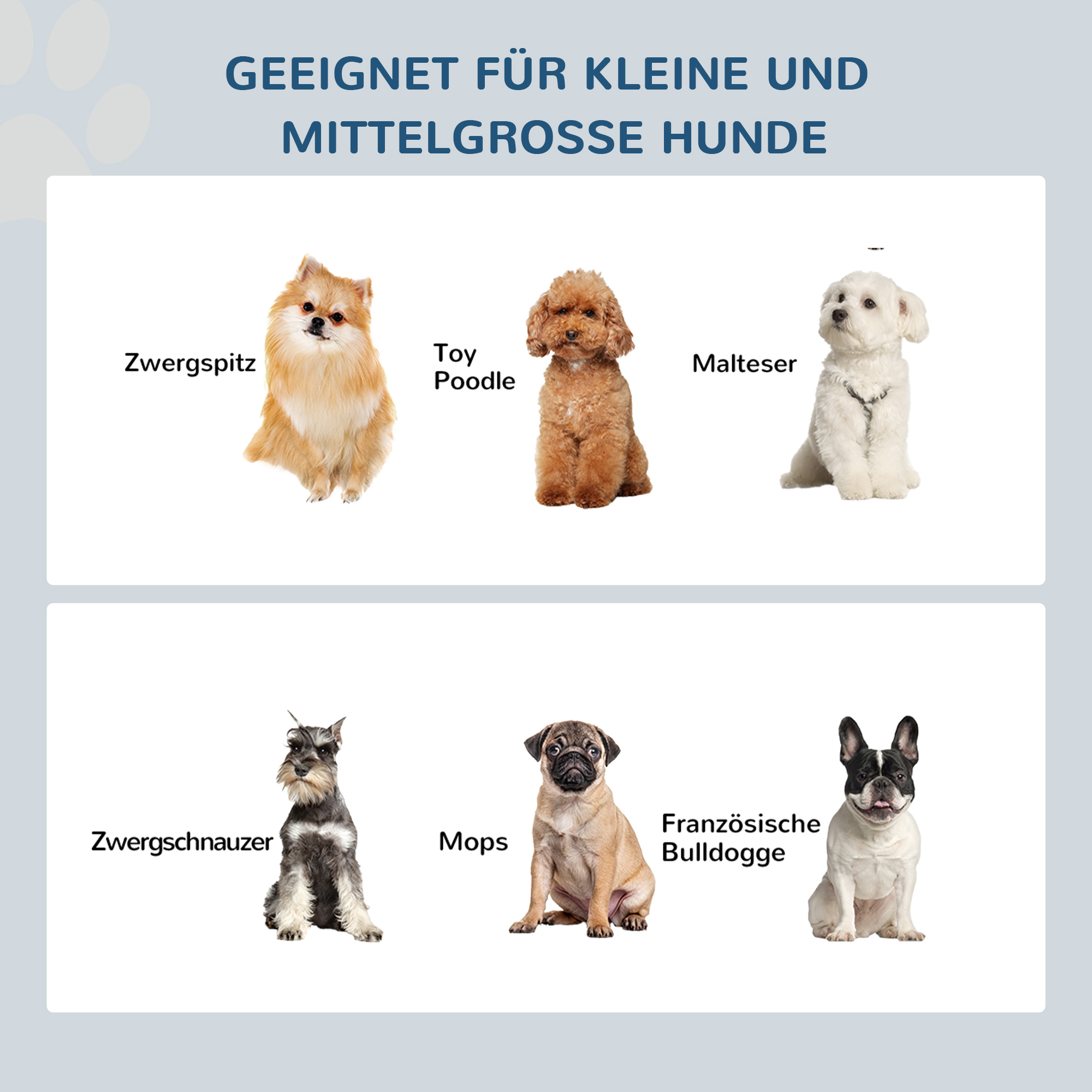 Hunde-Futterstation, rutschfest, 44 x 24 x 15cm, Weiß, 0,9L pro Napf