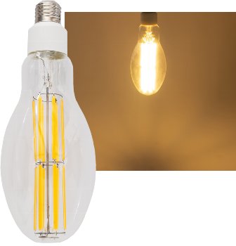 LED Filament-Lampe E27 30W "FHE-30" / 4575lm, 2700K, warmweiß, ØxH 9x24cm