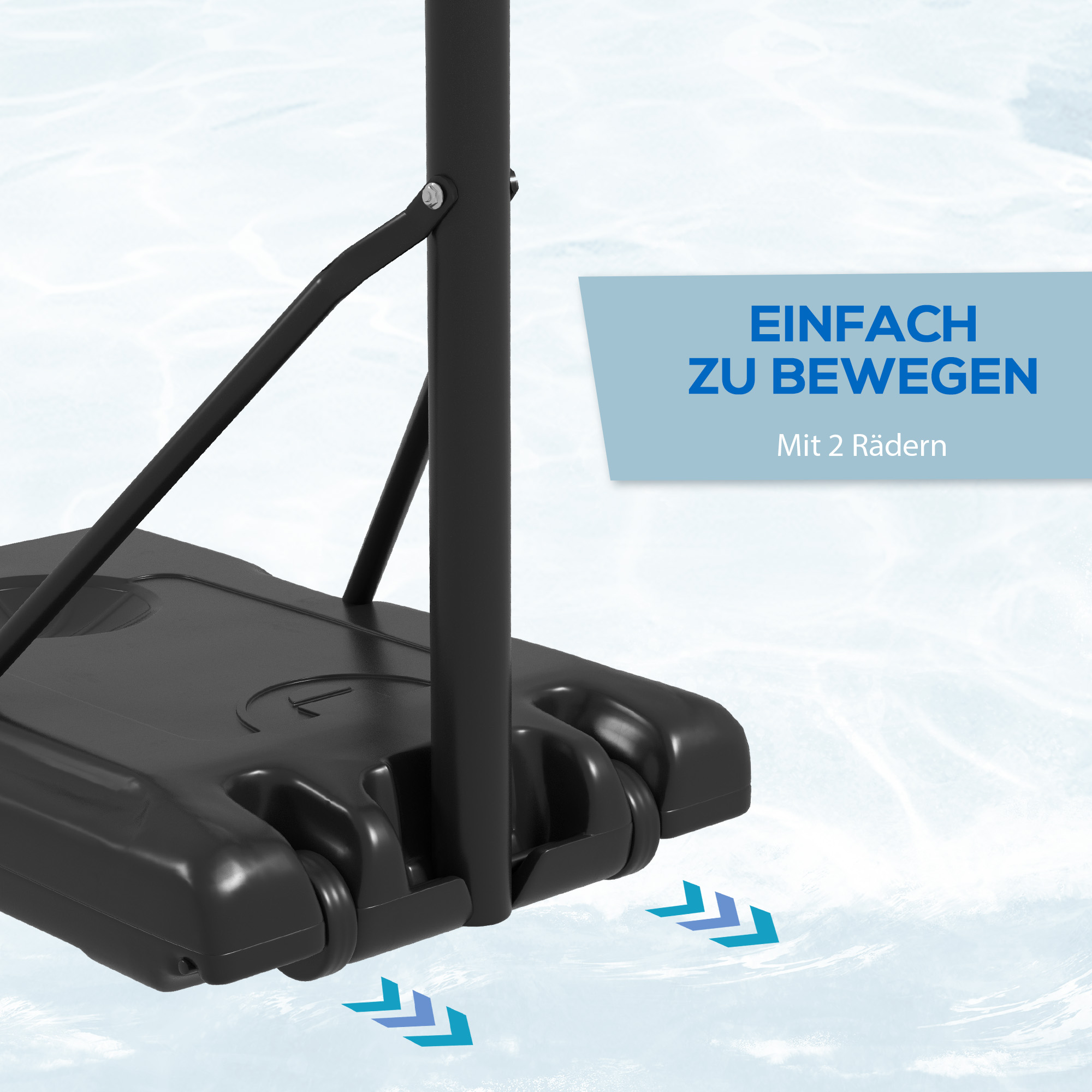 Basketballständer, höhenverstellbar, 182-213 cm Korbhöhe, wetterfest, mit Rollen, Metallrahmen