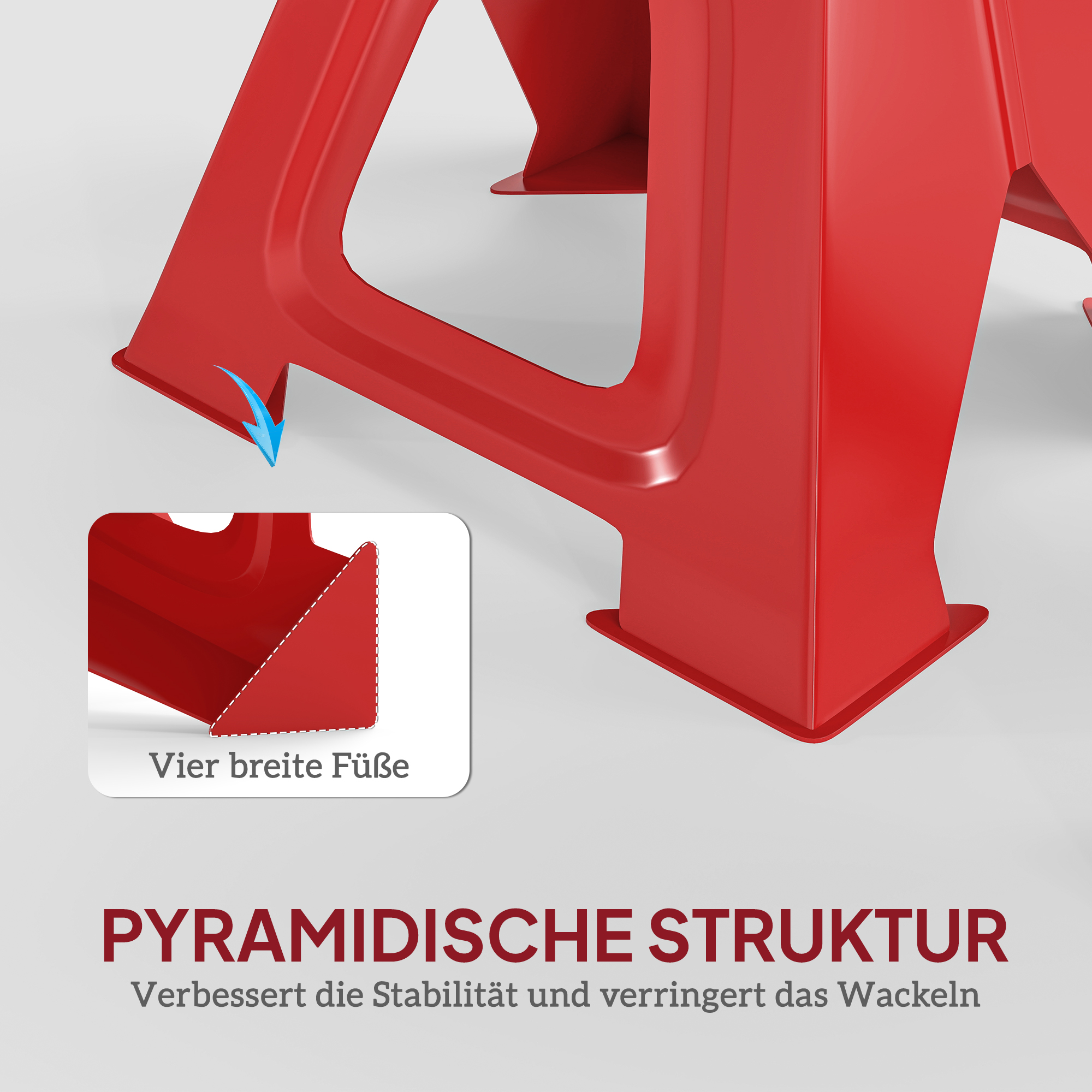 Unterstellbock 6 Tonnen Traglast 2 Stück Stützbock inkl 2 Sicherungssplint Höhenverstellbar Rot