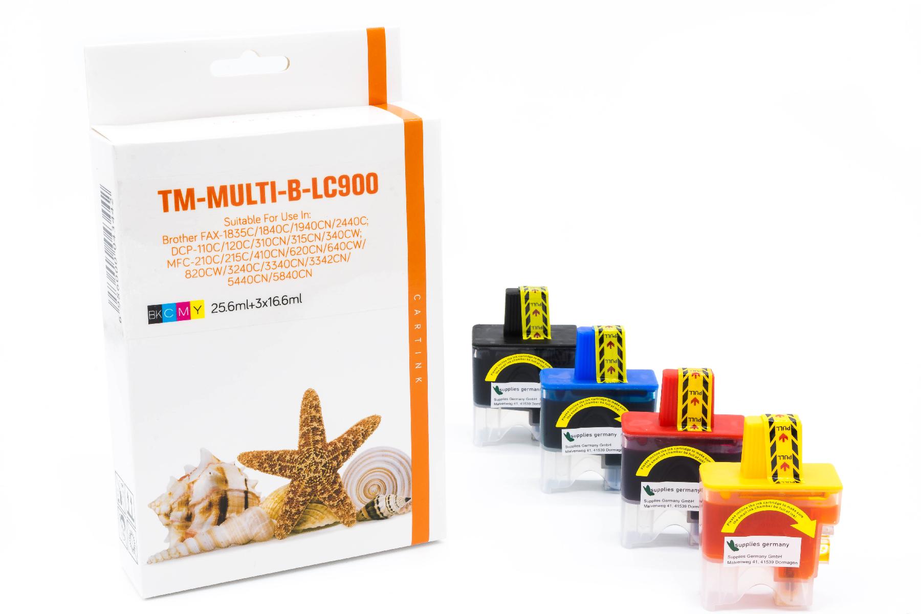 Multipack LC900 alternativ Tinte für Brother / LC900VALBP / BK23ml / C,M,Y17,5ml Multipack LC900 alternativ Tinte für Brother / LC900VALBP / BK23ml / C,M,Y17,5ml
