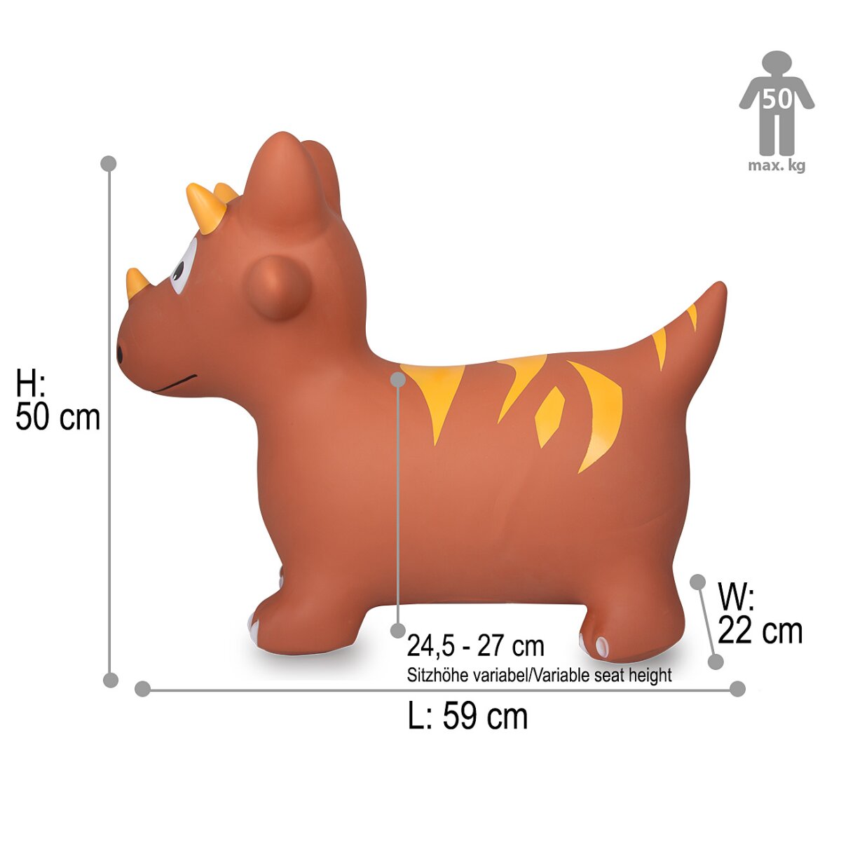 Hüpftier Dino mit Pumpe