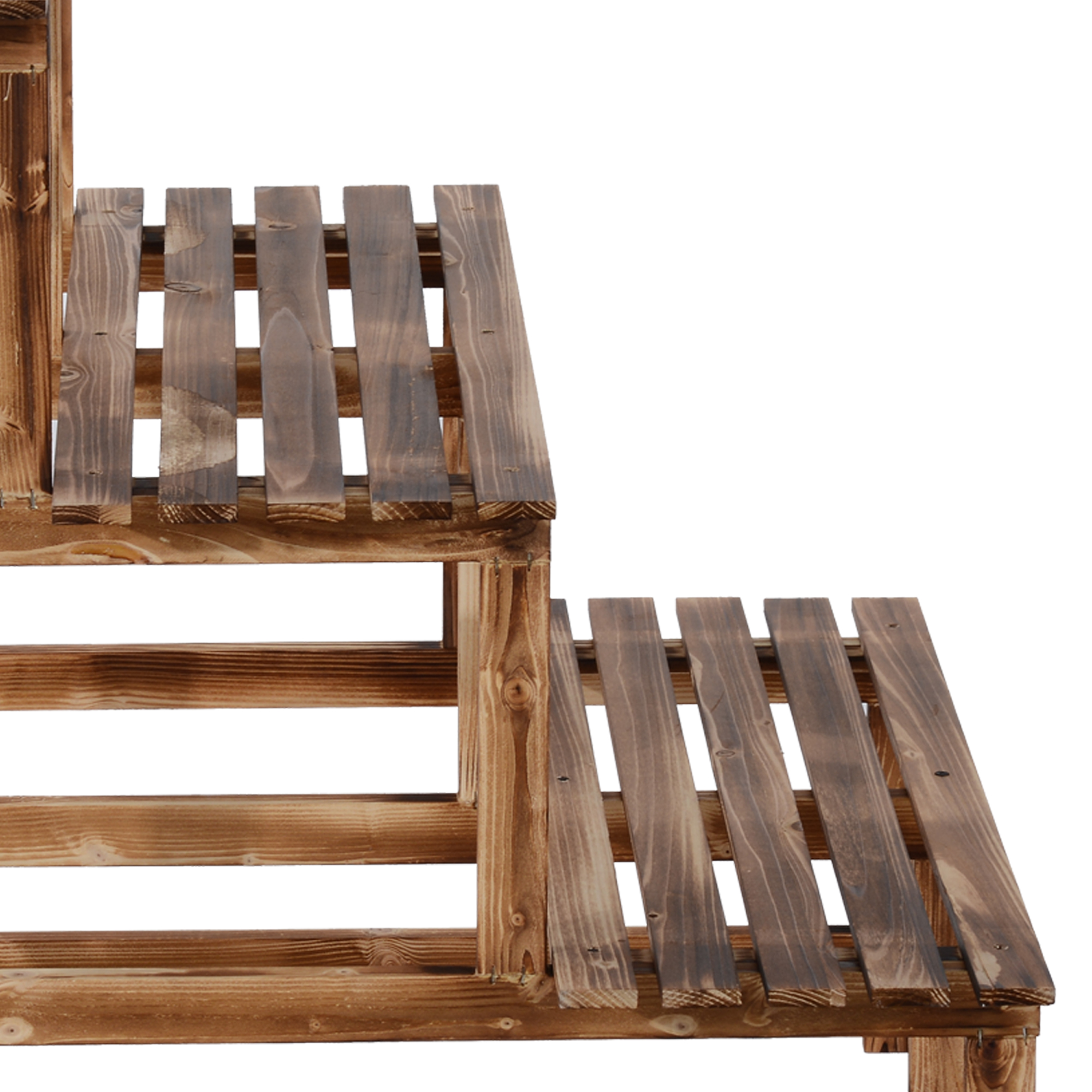 Pflanzentreppe, Blumentreppe, Blumenregal, Pflanzregal, Blumenständer, 3 Stufen, Tannenholz, 80 x 80 x 78cm