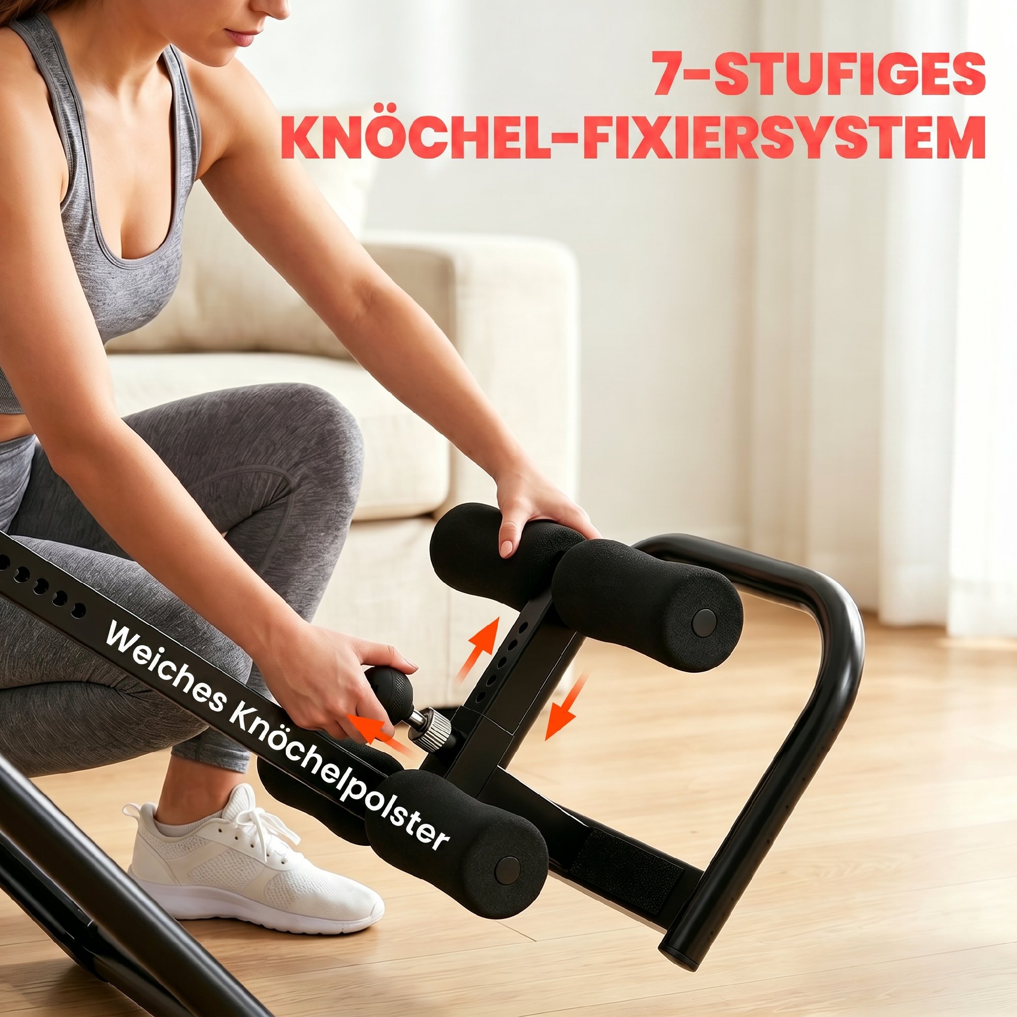 3-in-1 Inversionsbank Inversionstisch mit 3 Inversionswinkel Liegestütz- & Klimmzugstangen Kopfstütze