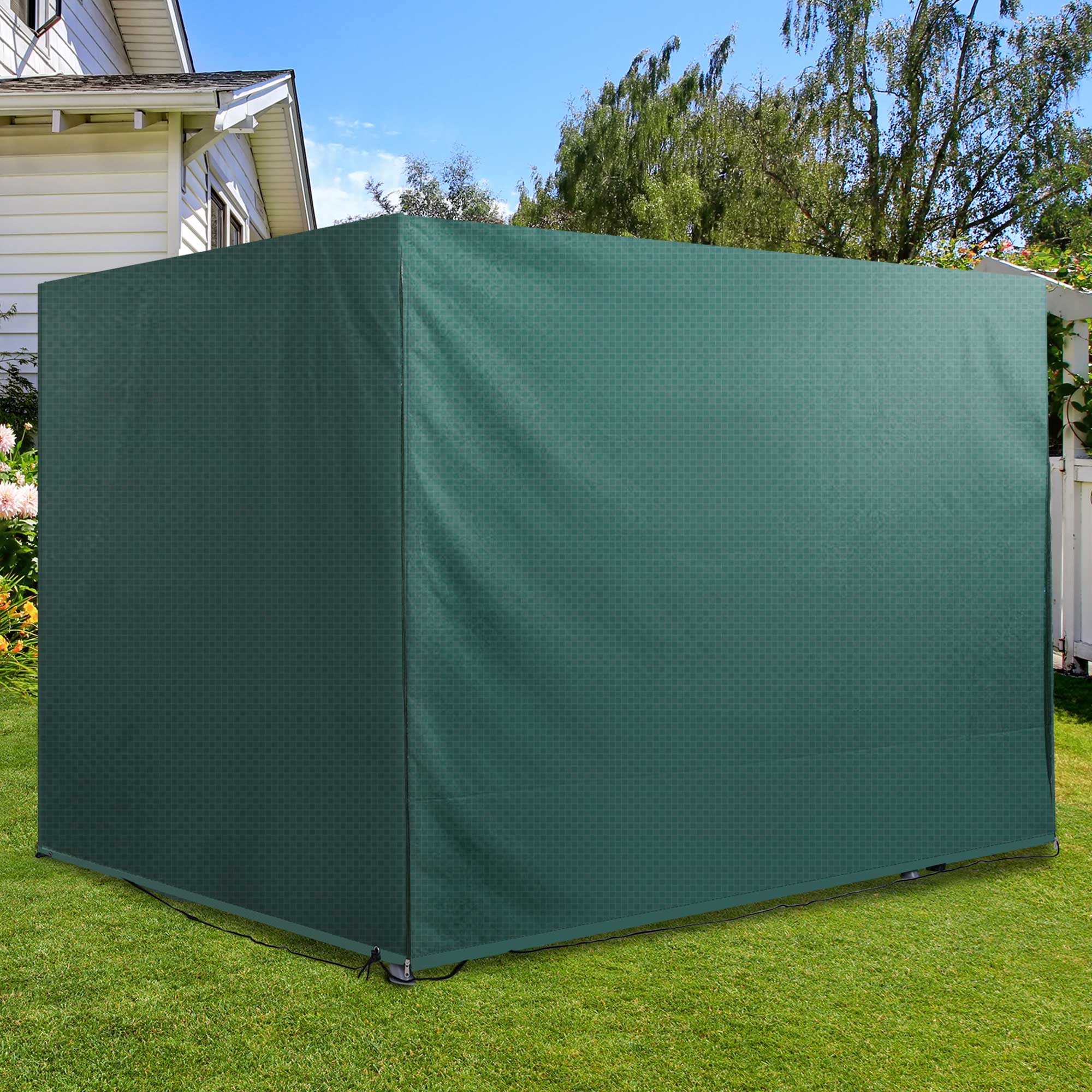 Hollywoodschaukel Abdeckung 3 Sitzer, Wasserdicht Winterfest Schutzhülle für Gartenschaukel, Winddicht UV-Beständig Abdeckplane für Gartenmöbel, Hängesessel, 215 x 155 x 150 cm Grün
