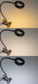 LED Klemmleuchte mit USB-Betrieb / 40cm Schwanenhals, dimmbar, 55lm