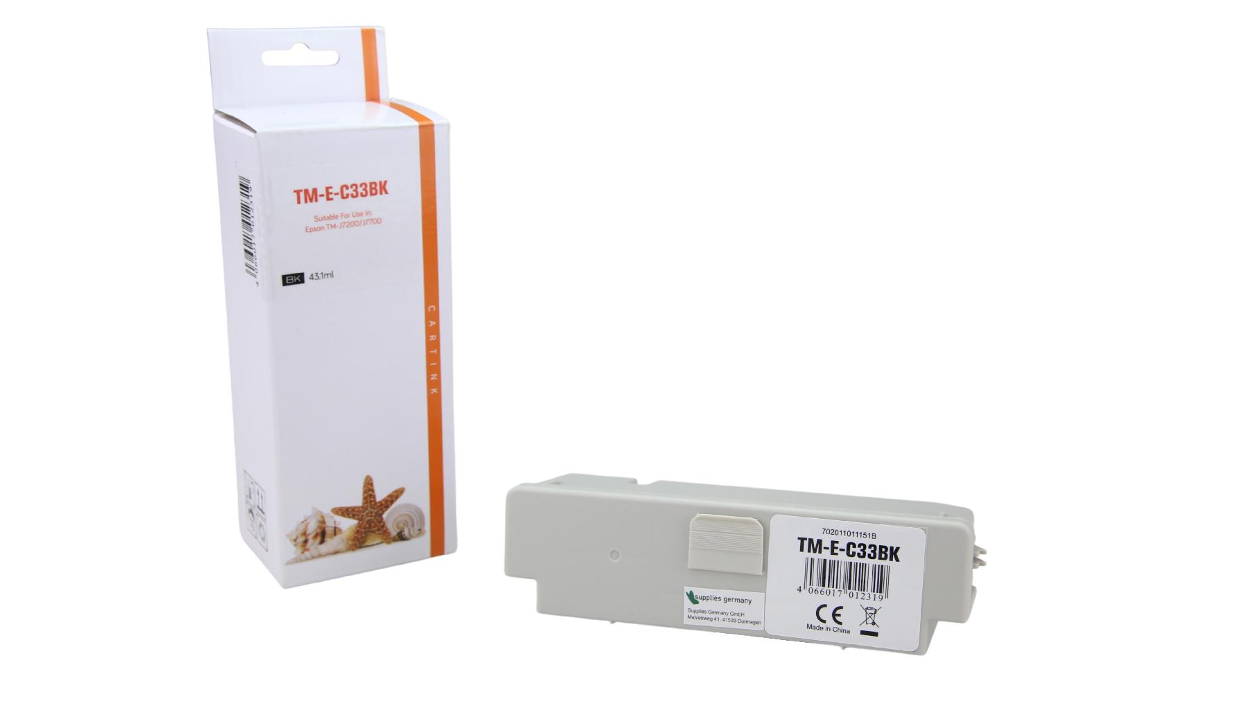 SJIC33P(K) alternativ Seestern Tinte schwarz für Epson / C33S020655 / 43,1ml SJIC33P(K) alternativ Seestern Tinte schwarz für Epson / C33S020655 / 43,1ml