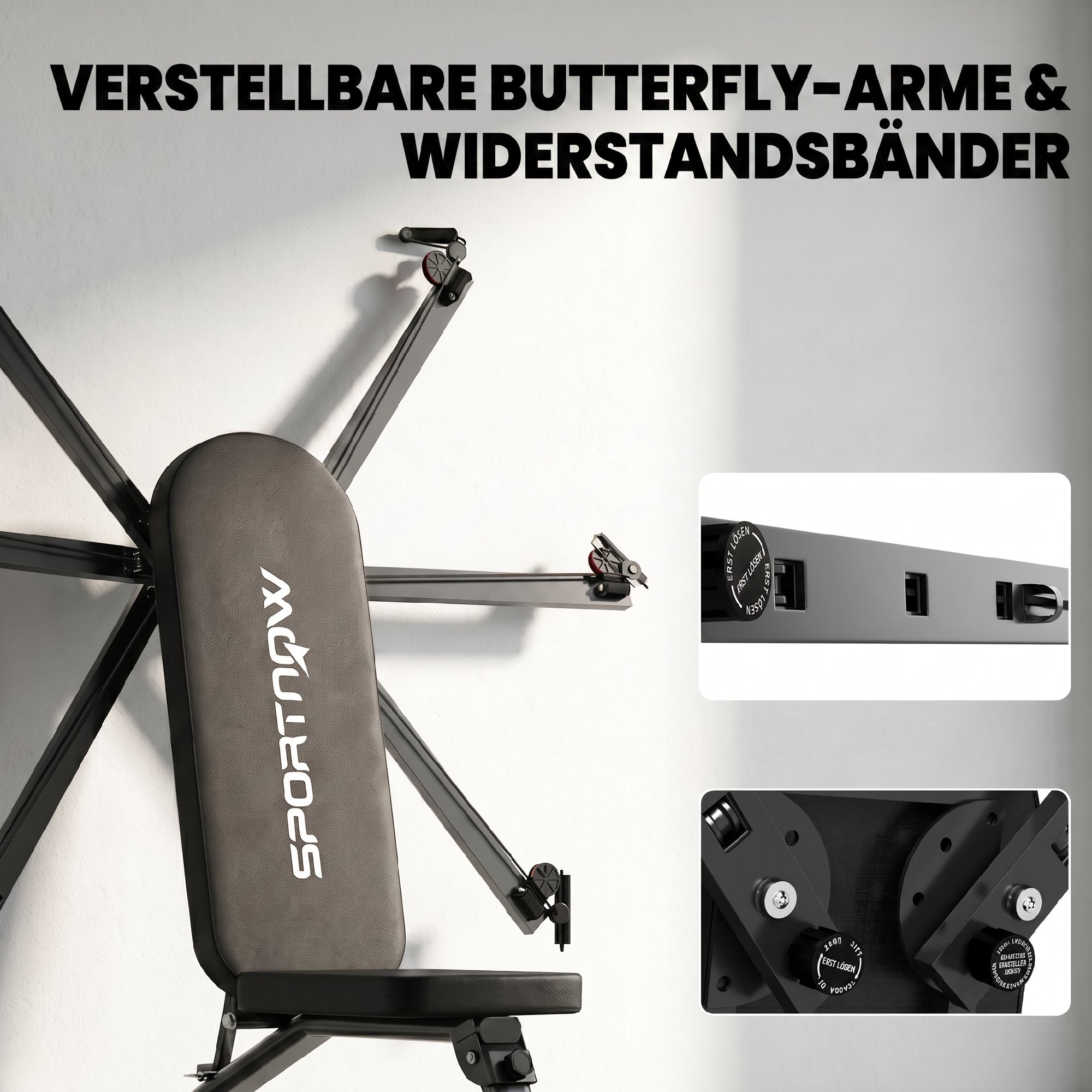 Hantelbank klappbar Trainingsbank mit Beinstrecker 3-Fach Rückenlehne, 3 Widerstandsstufe 300 kg Last