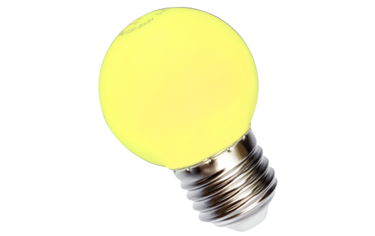 LED Tropfenlampe Gelb, E27, 1W, 230V, 50mA, Abstrahlwinkel 270°