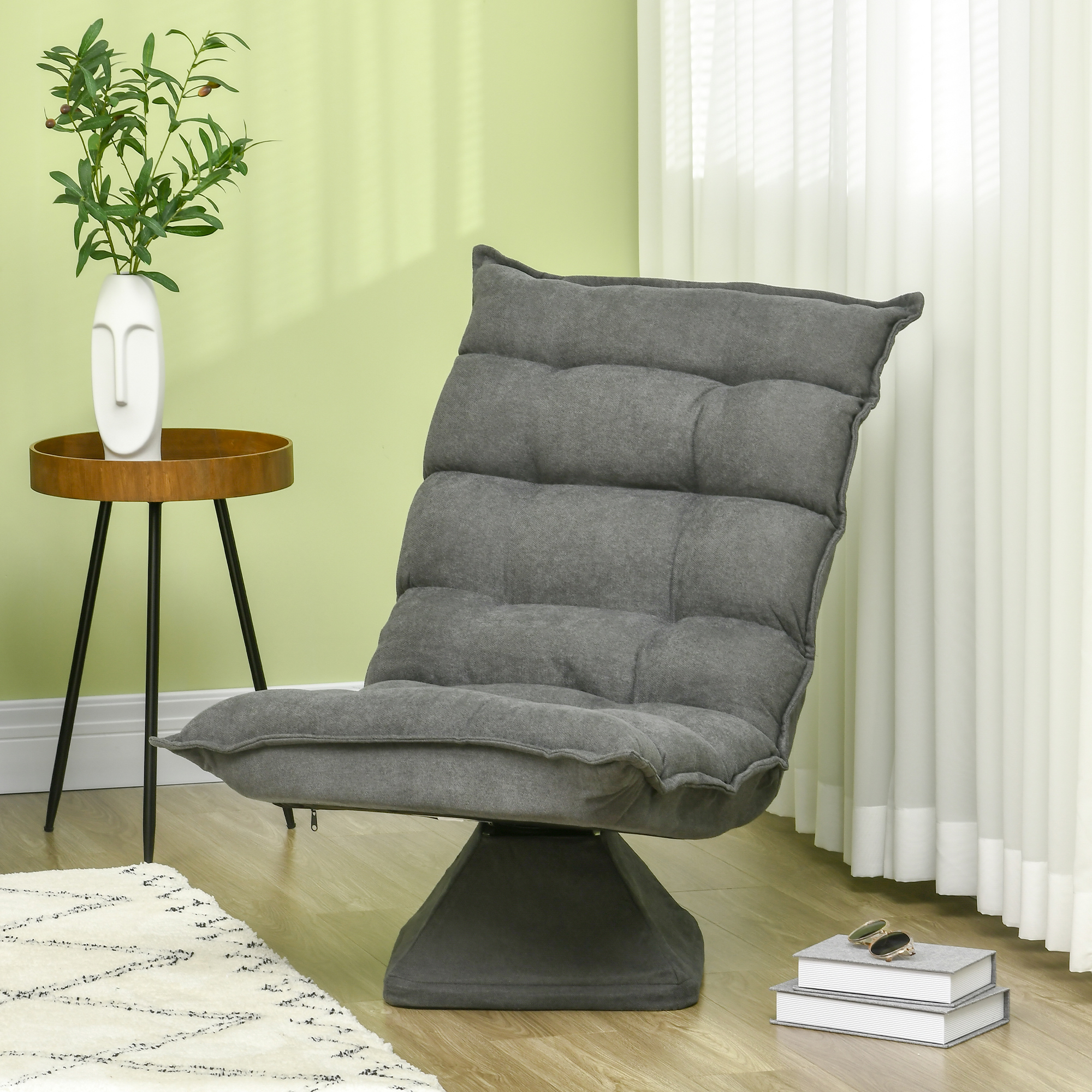 Relaxsessel Lesesessel, drehbar, Leinenoptik, 62 cm x 70 cm x 95 cm, Grau