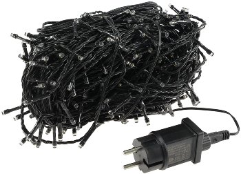 LED Aussen-Lichterkette "CT-ALK400" 40m / warmweiß, Kabel schwarz, IP44, 400 LEDs