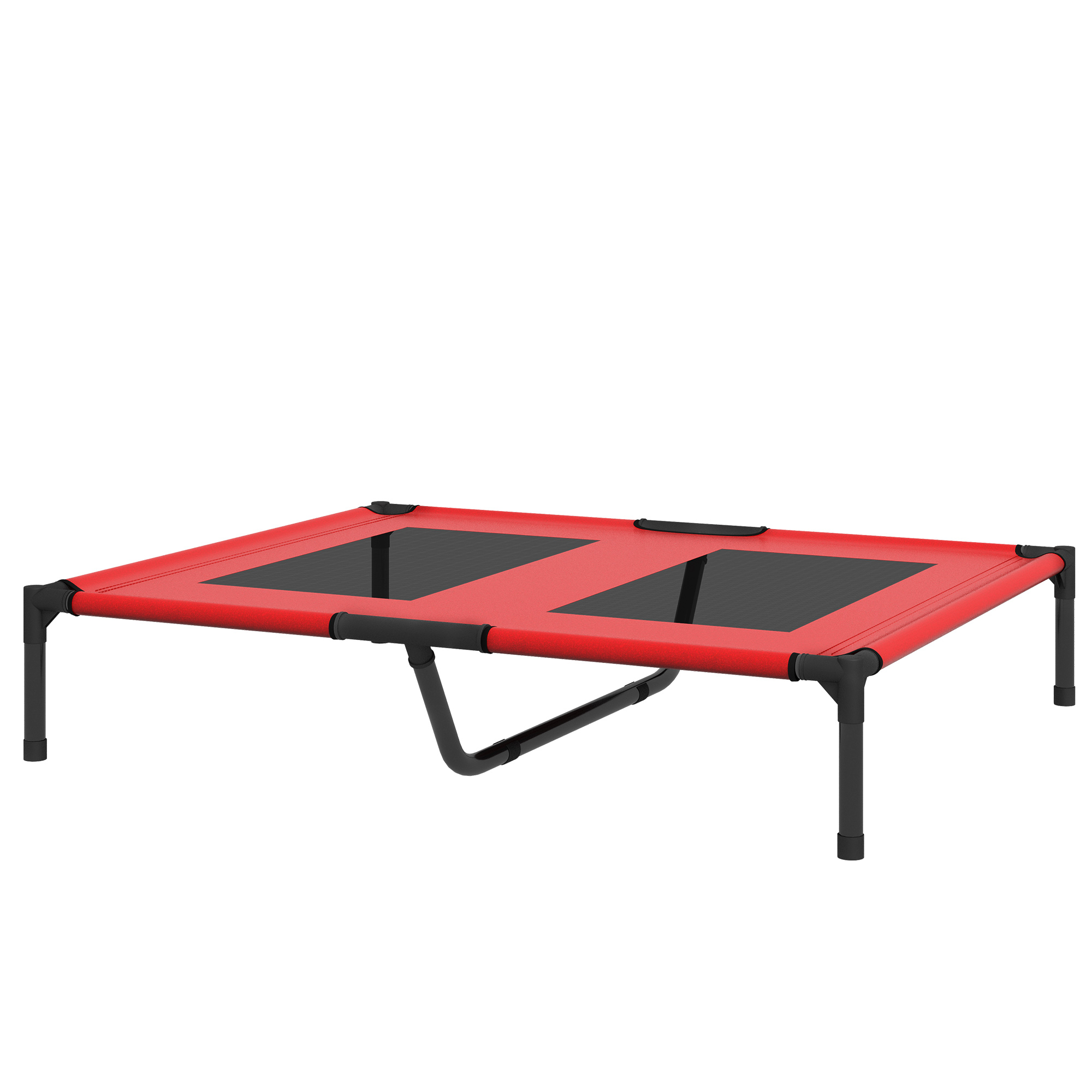 Hundebett, Hundeliege, robust, erhöht & wetterfest, bis 50 kg, 92x76x18cm, Rot