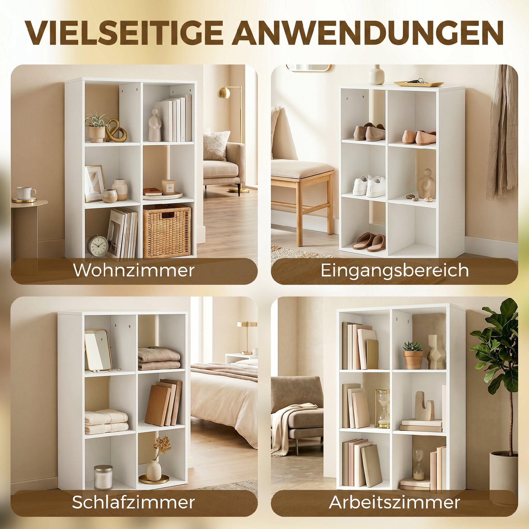 Bücherregal Standregal mit 3 Ebenen Schmal Regal mit Kippschutz Aufbewahrungsregal für Wohnzimmer Schlafzimmer Büro Weiß