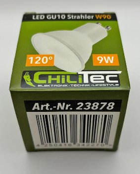 LED Strahler GU10 "W90", 3030k, 825lm, 230V/9W, 100°, warmweiß