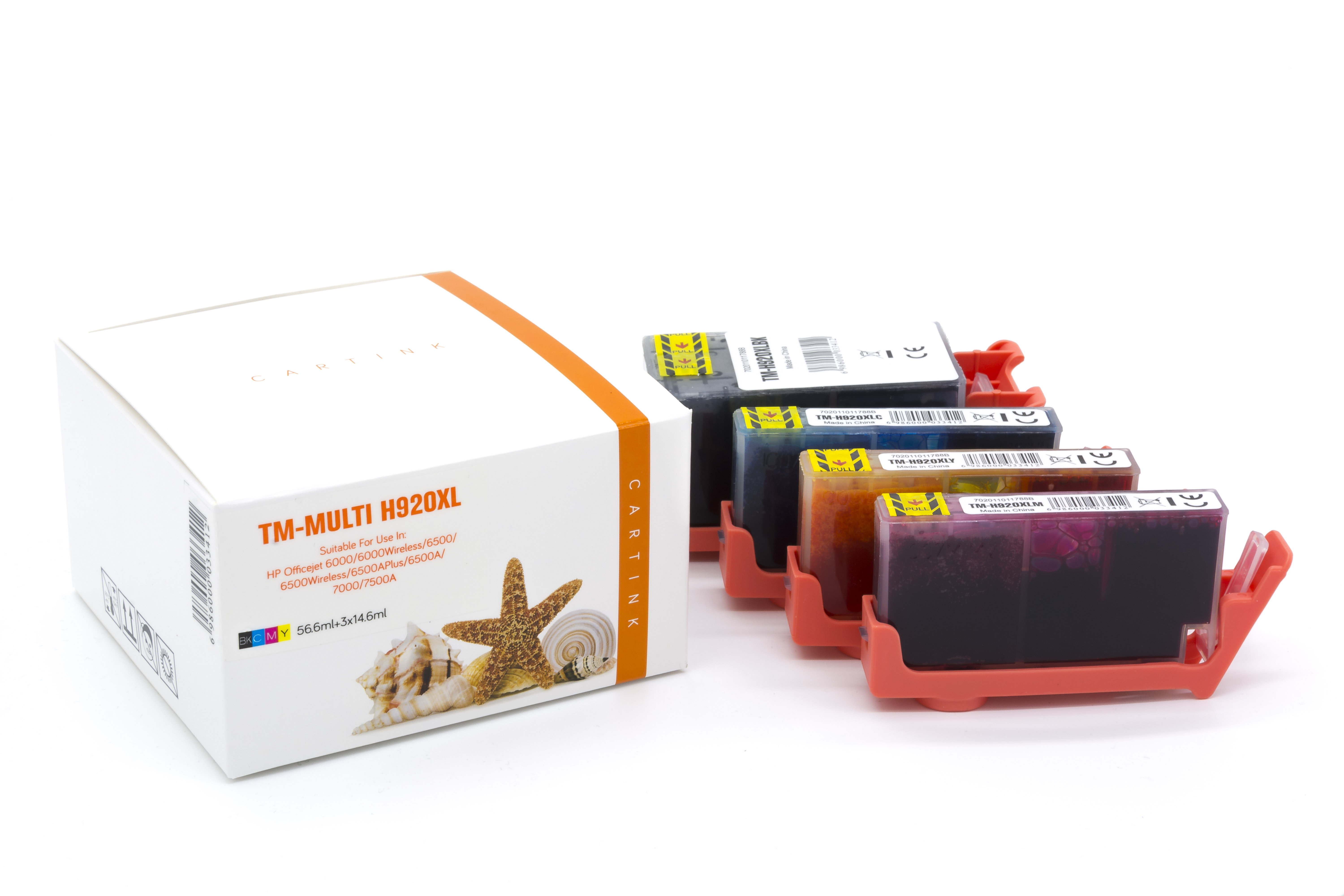 Multipack 920XL alternativ Tinte für HP / C2N92AE / BK56,6ml / C,M,Y14,6ml Multipack 920XL alternativ Tinte für HP / C2N92AE / BK56,6ml / C,M,Y14,6ml